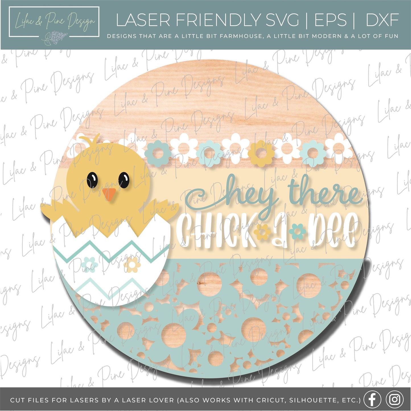 Baby chick Easter door hanger SVG, Spring Welcome sign, Easter egg svg, flower svg, Spring decor, Glowforge Svg, laser cut file