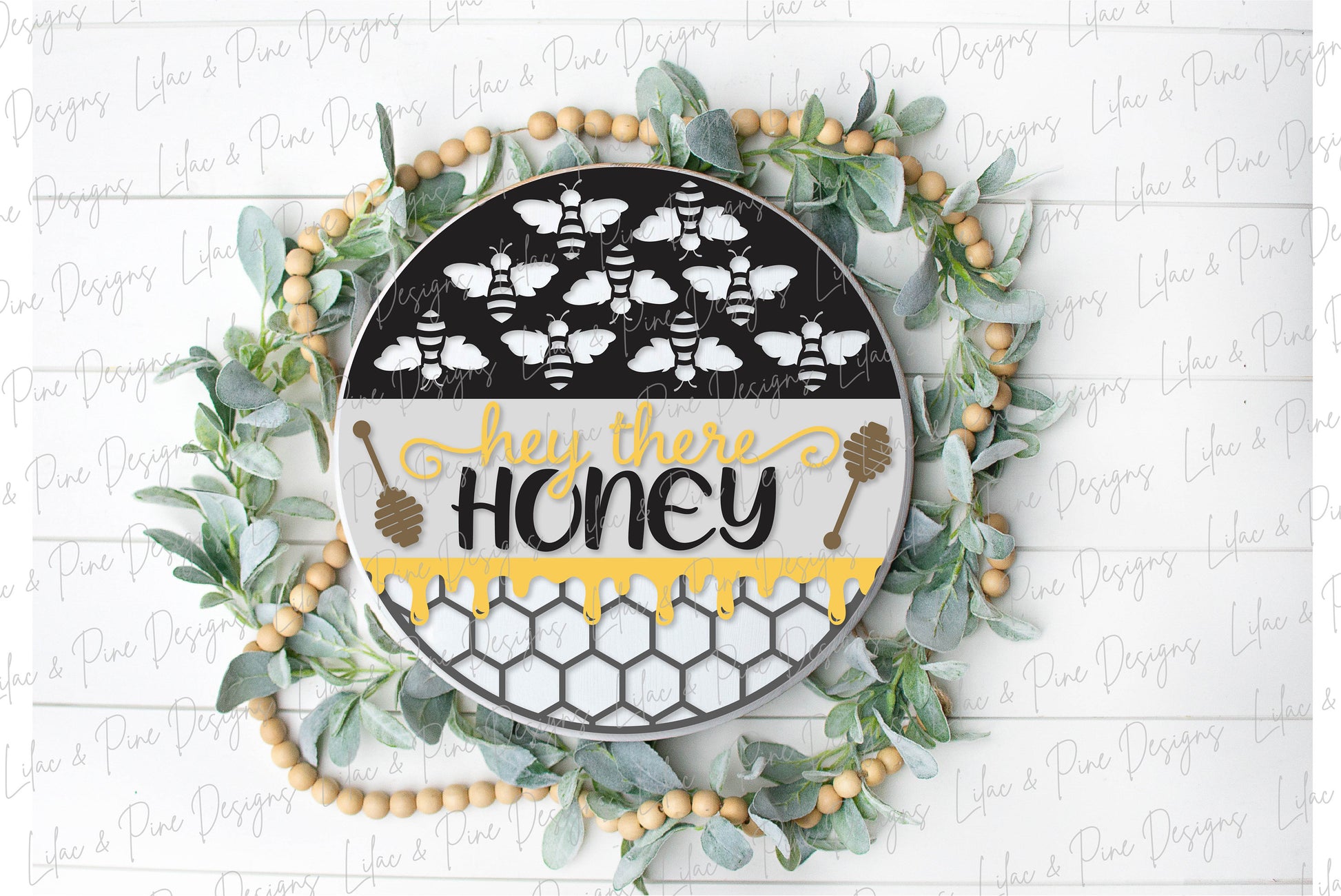 Bee Wood Sign Honeycomb Sign Spring Round Sign Save 