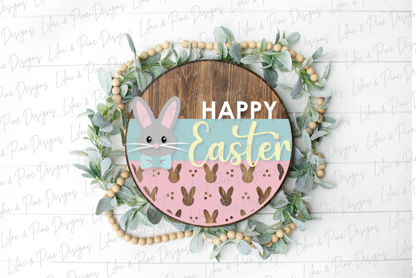 Happy Easter Welcome door hanger, Easter porch sign SVG, Easter bunny SVG, Farmhouse Easter decor, Glowforge svg, laser cut file