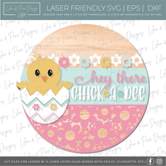 Baby chick Easter door hanger SVG, Spring Welcome sign, Easter egg svg, flower svg, Spring decor, Glowforge Svg, laser cut file