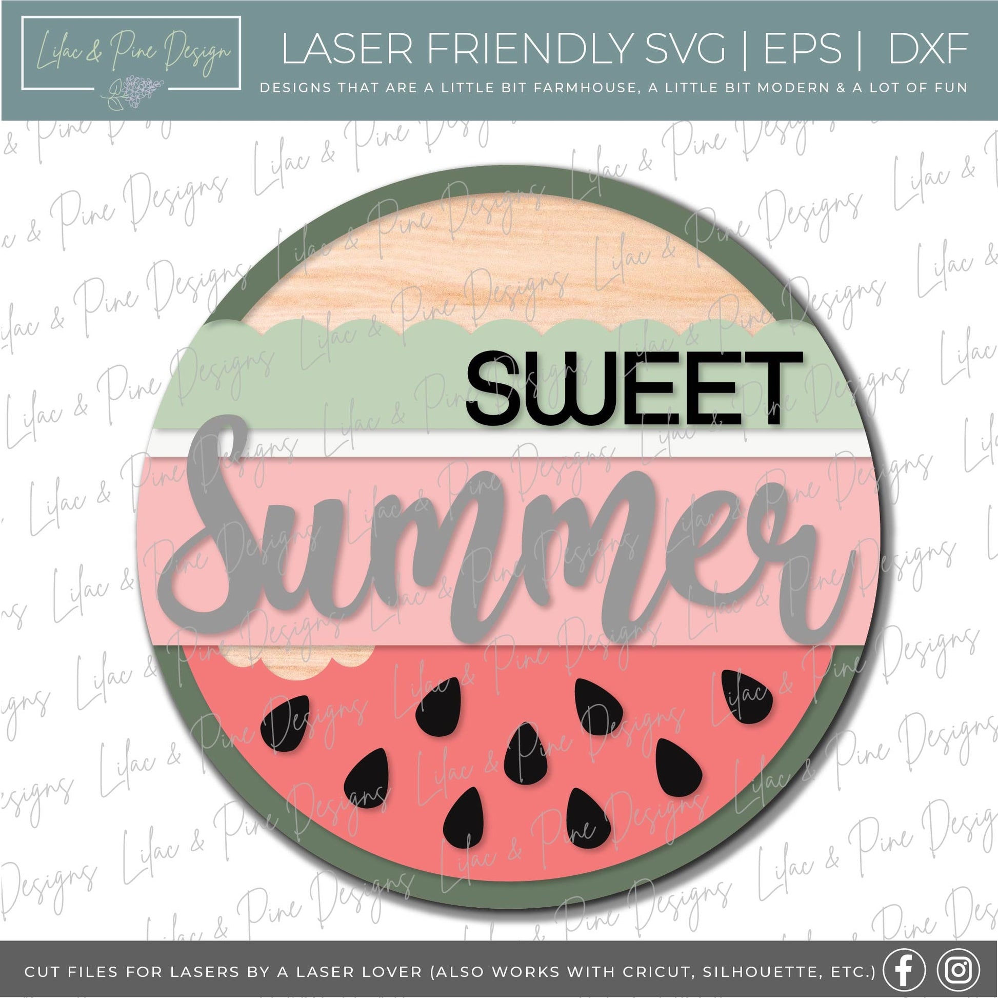 Summer Welcome door hanger bundle, Summer porch decor SVG, watermelon svg, bee svg, strawberry svg, Glowforge files, laser cut file
