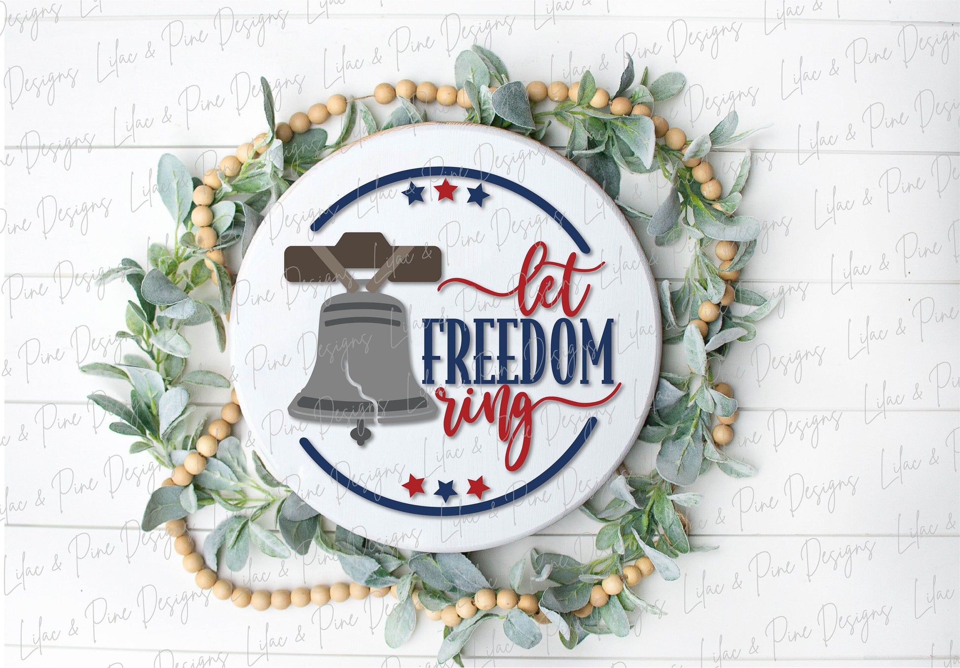 Liberty Bell door hanger SVG, Patriotic Welcome sign, July 4th SVG, Liberty bell SVG, Let Freedom Ring sign, Glowforge file, laser cut file