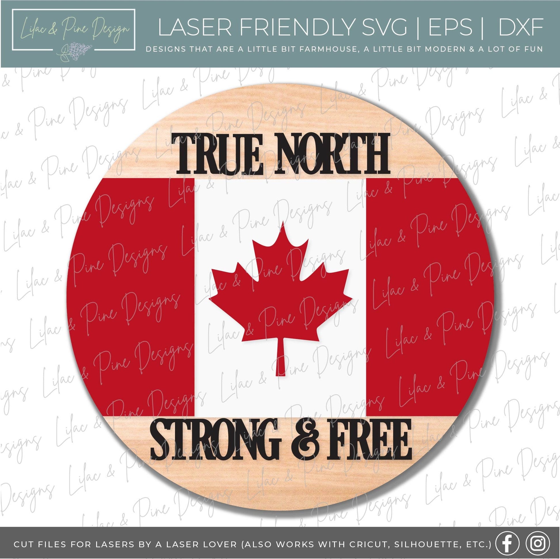 Canada Welcome sign SVG, Canada Day door hanger SVG, True North svg, porch sign svg, Canada flag svg, Glowforge SVG file, laser cut file