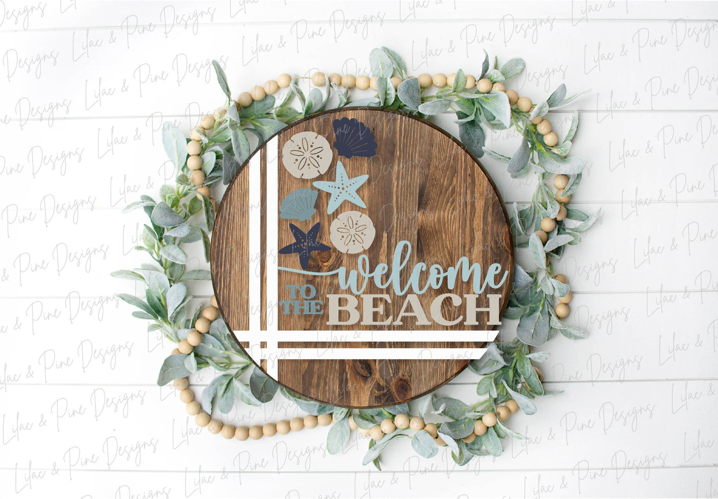 Welcome to the Beach door hanger SVG, welcome sign SVG, seashell svg, coastal porch sign svg, Beach decor, Glowforge Svg, laser cut file