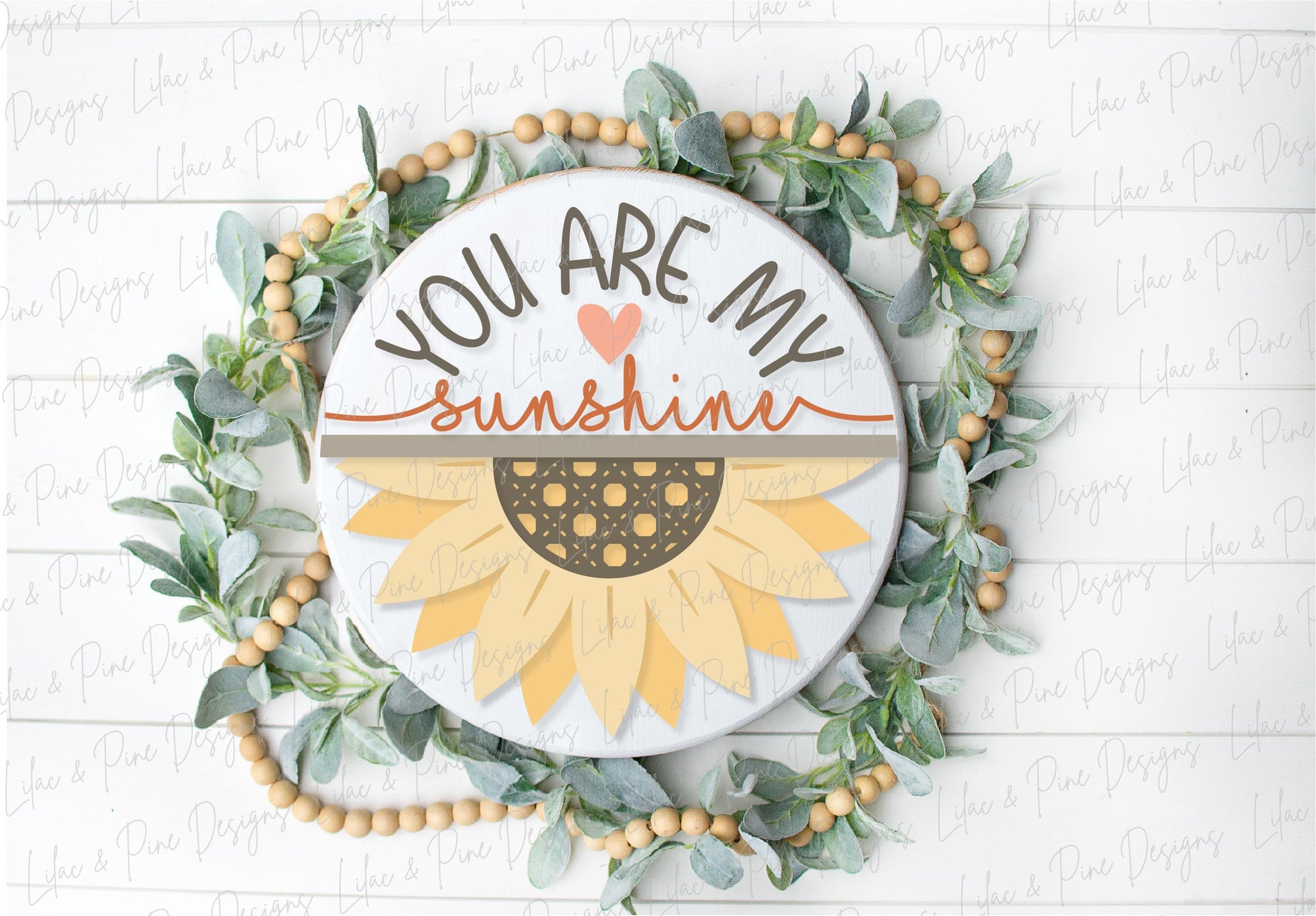 You are my sunshine SVG, Sunflower sign svg, door hanger svg, Summer decor SVG, fall svg, round wood sign, Glowforge SVG, laser cut file