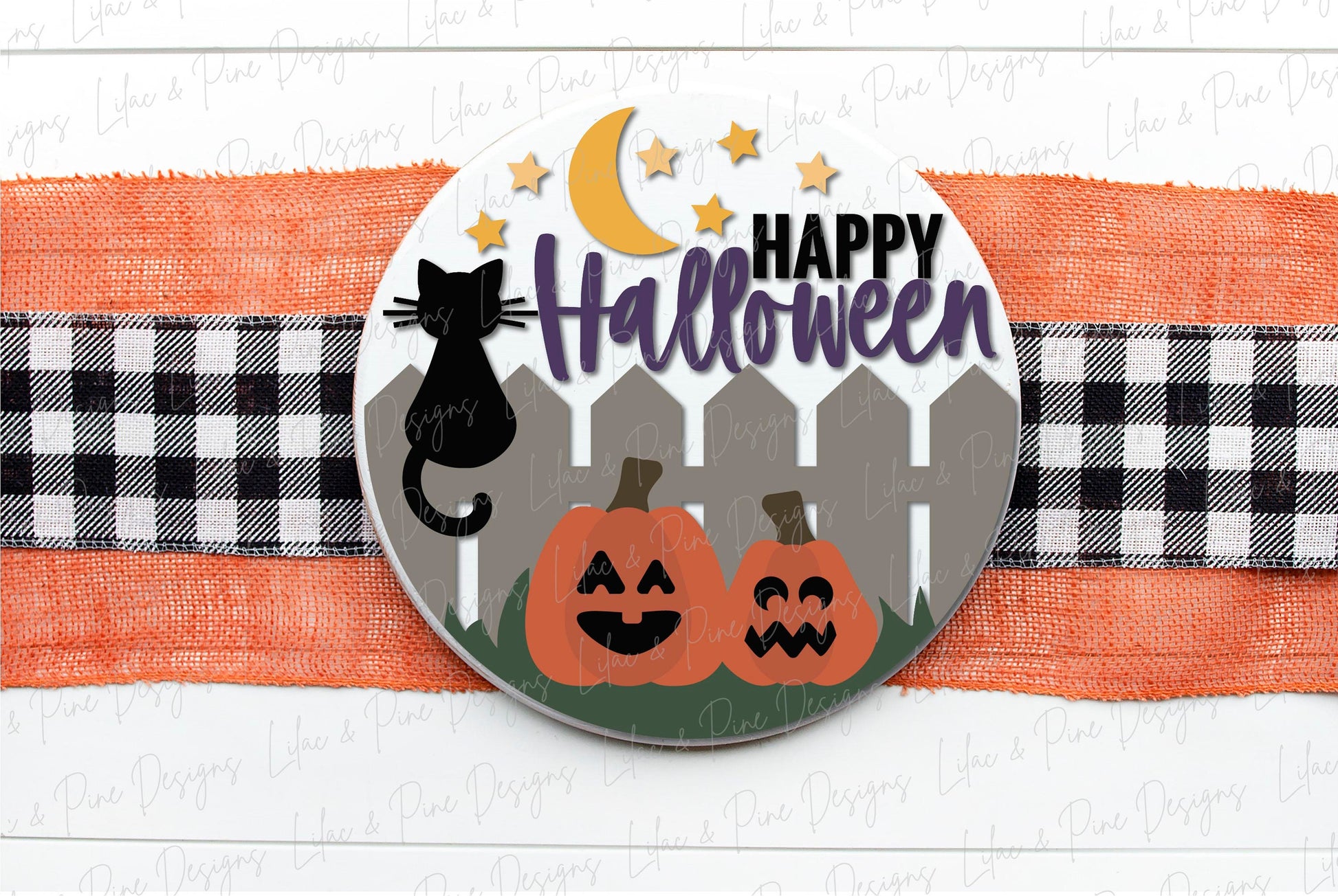 Halloween door hanger SVG, Black Cat door hanger, Pumpkin welcome sign SVG, Halloween welcome sign, Halloween decor, Glowforge laser SVG