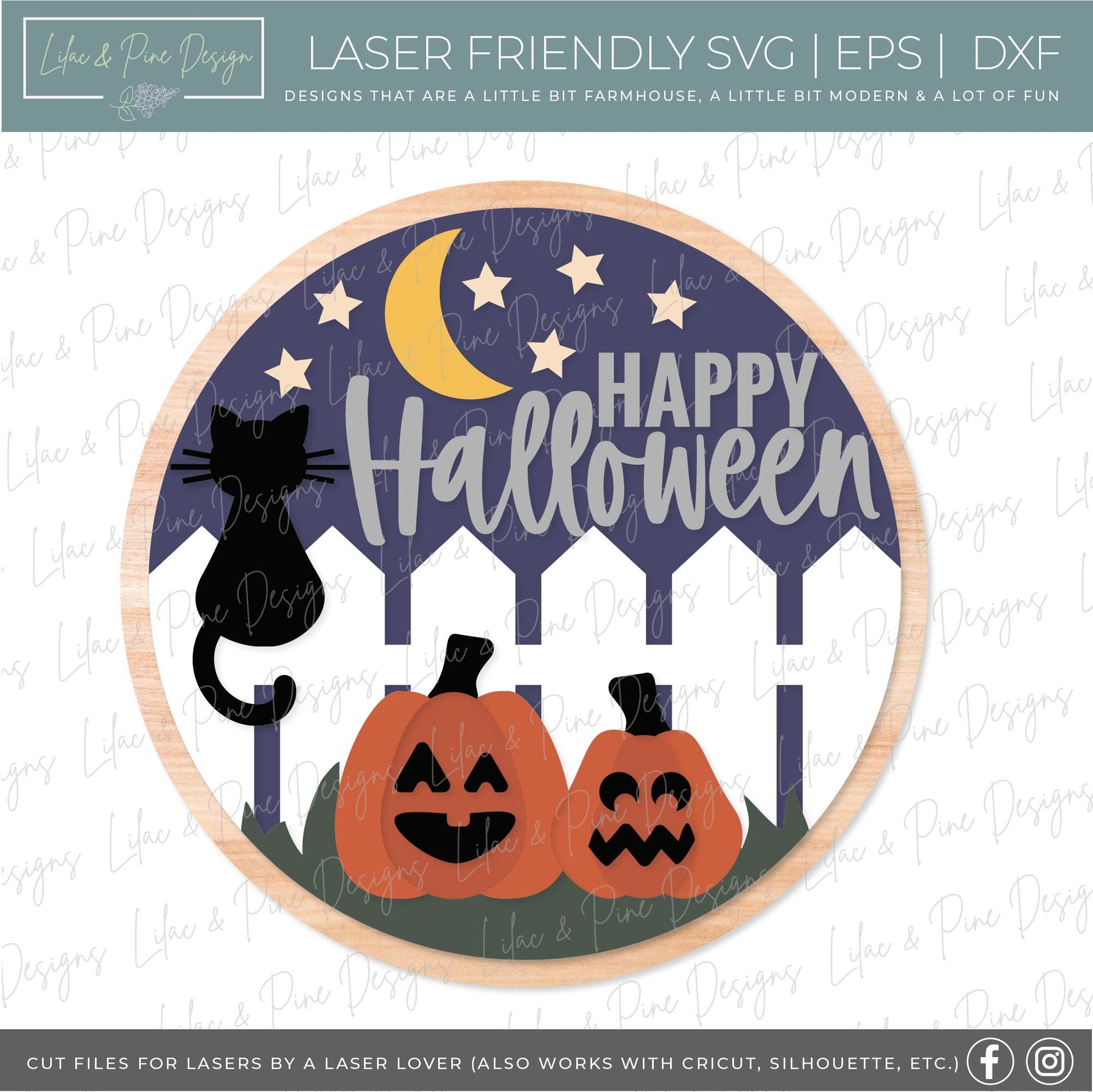 Halloween door hanger SVG, Black Cat door hanger, Pumpkin welcome sign SVG, Halloween welcome sign, Halloween decor, Glowforge laser SVG