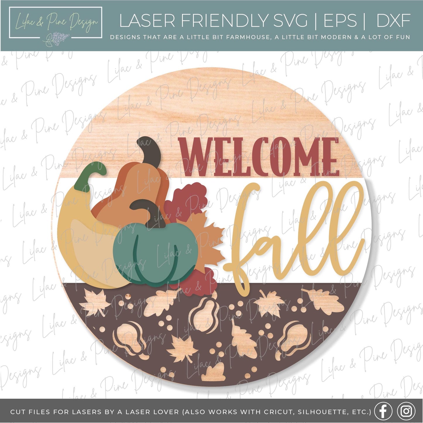 Welcome fall door hanger SVG, Gourd door hanger, Pumpkin welcome sign SVG, gourd welcome sign svg, fall decor, Glowforge SVG, laser cut file