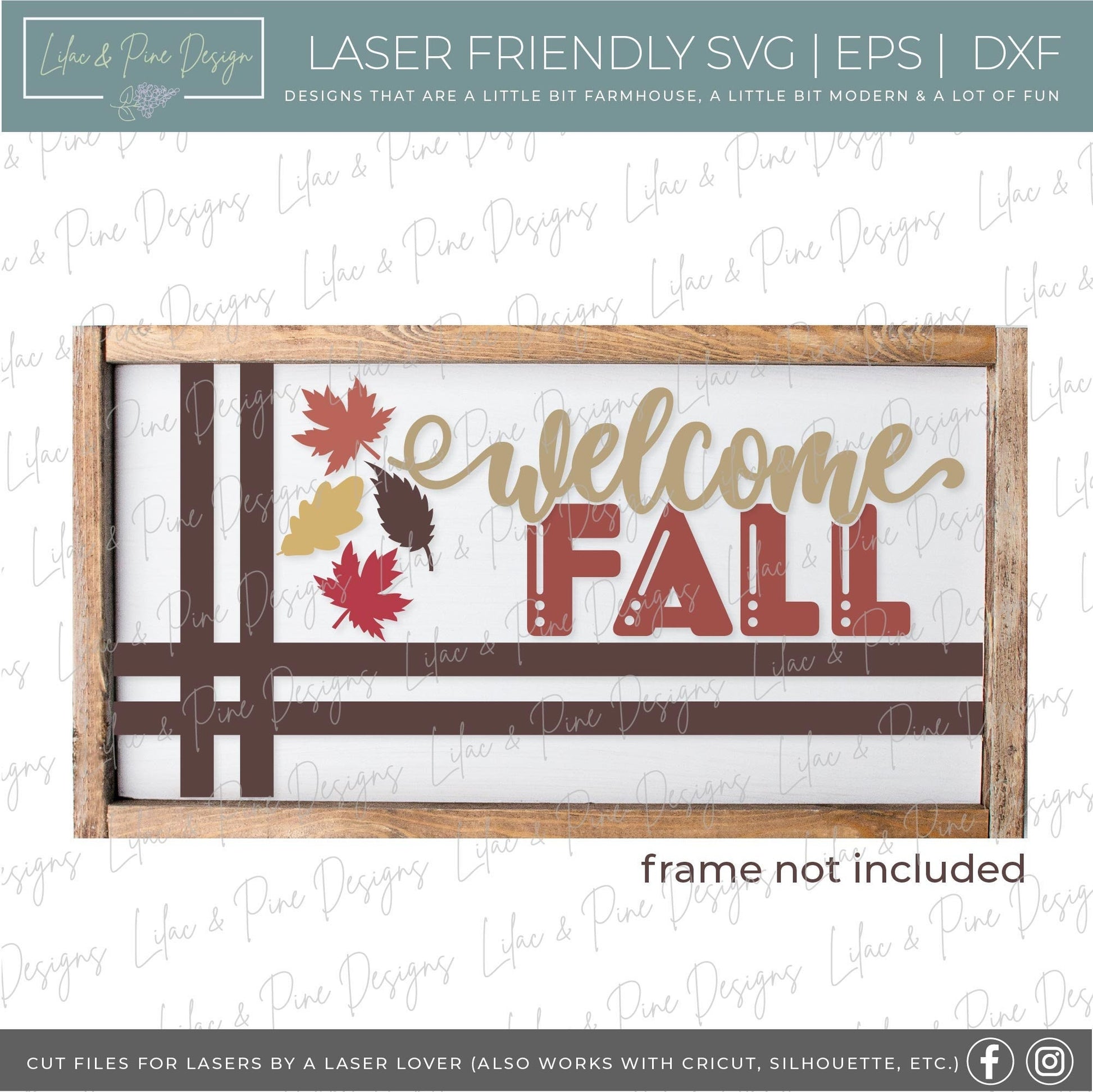 Welcome Fall sign svg, Autumn sign, fall leaves sign SVG, farmhouse svg, fall laser svg, fall home decor SVG, Glowforge SVG, laser cut file