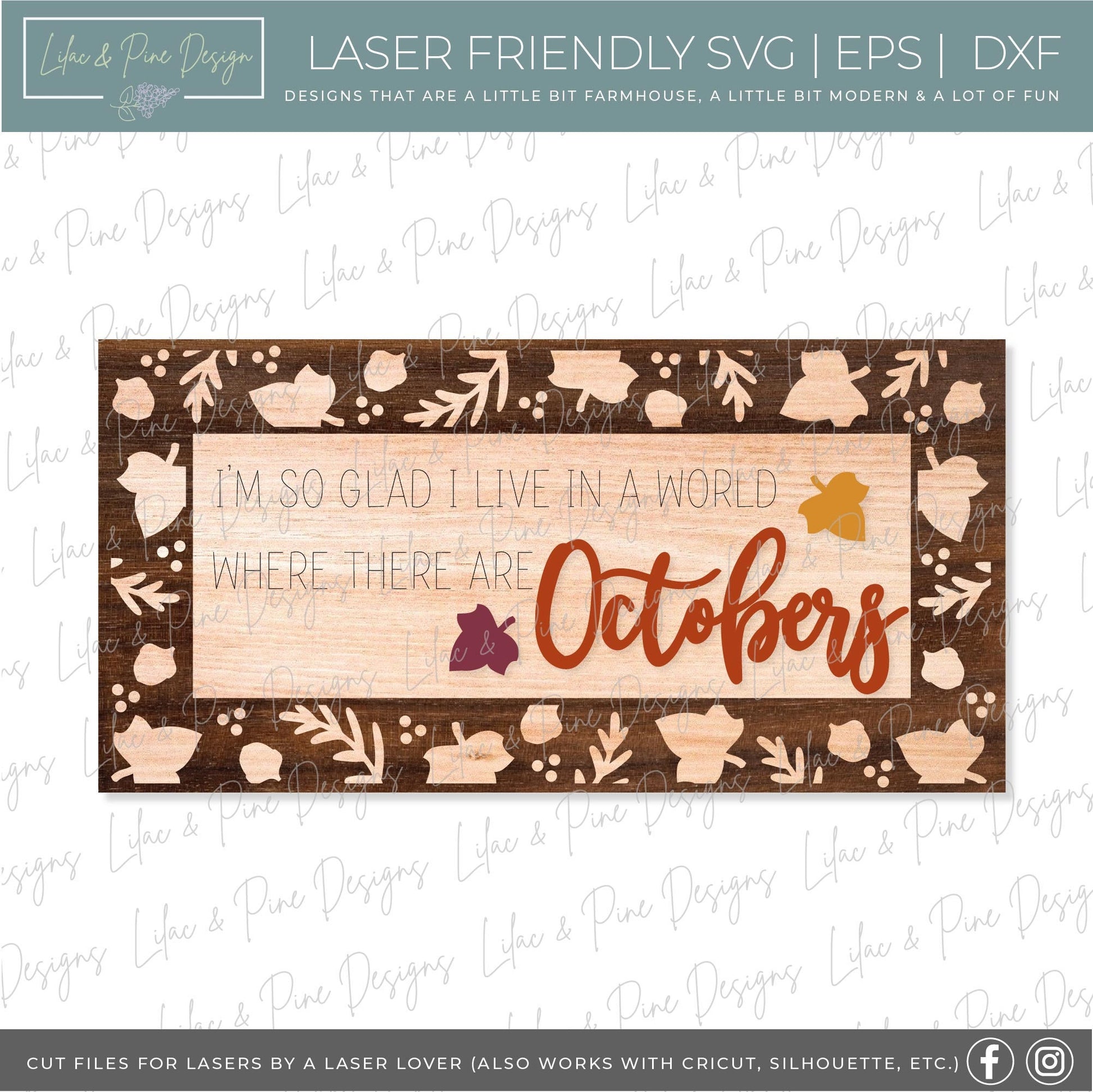 In a World Where there are Octobers. Autumn sign svg, fall sign SVG, fall laser svg, fall home decor SVG, Glowforge SVG, laser cut file