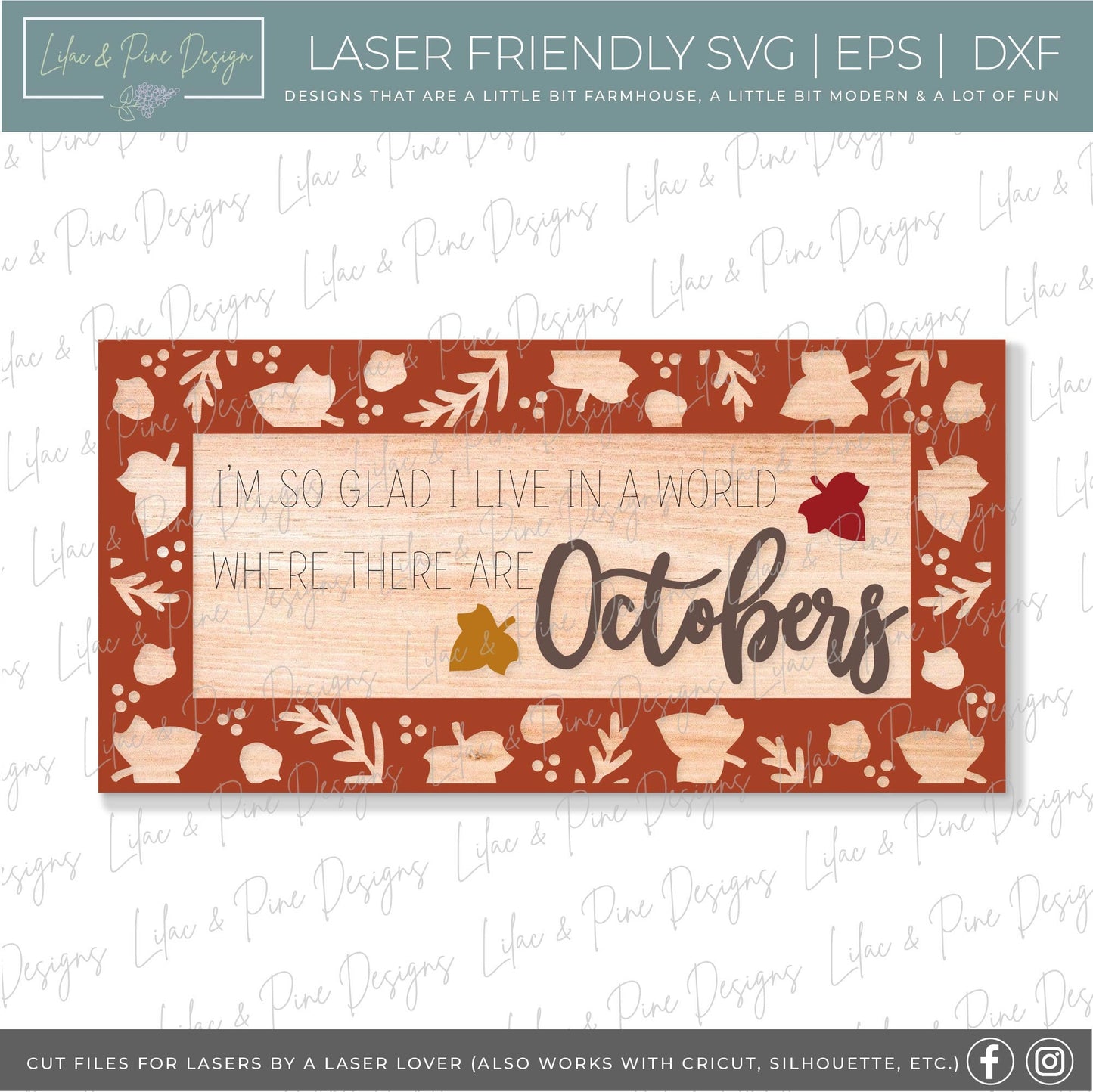 In a World Where there are Octobers. Autumn sign svg, fall sign SVG, fall laser svg, fall home decor SVG, Glowforge SVG, laser cut file