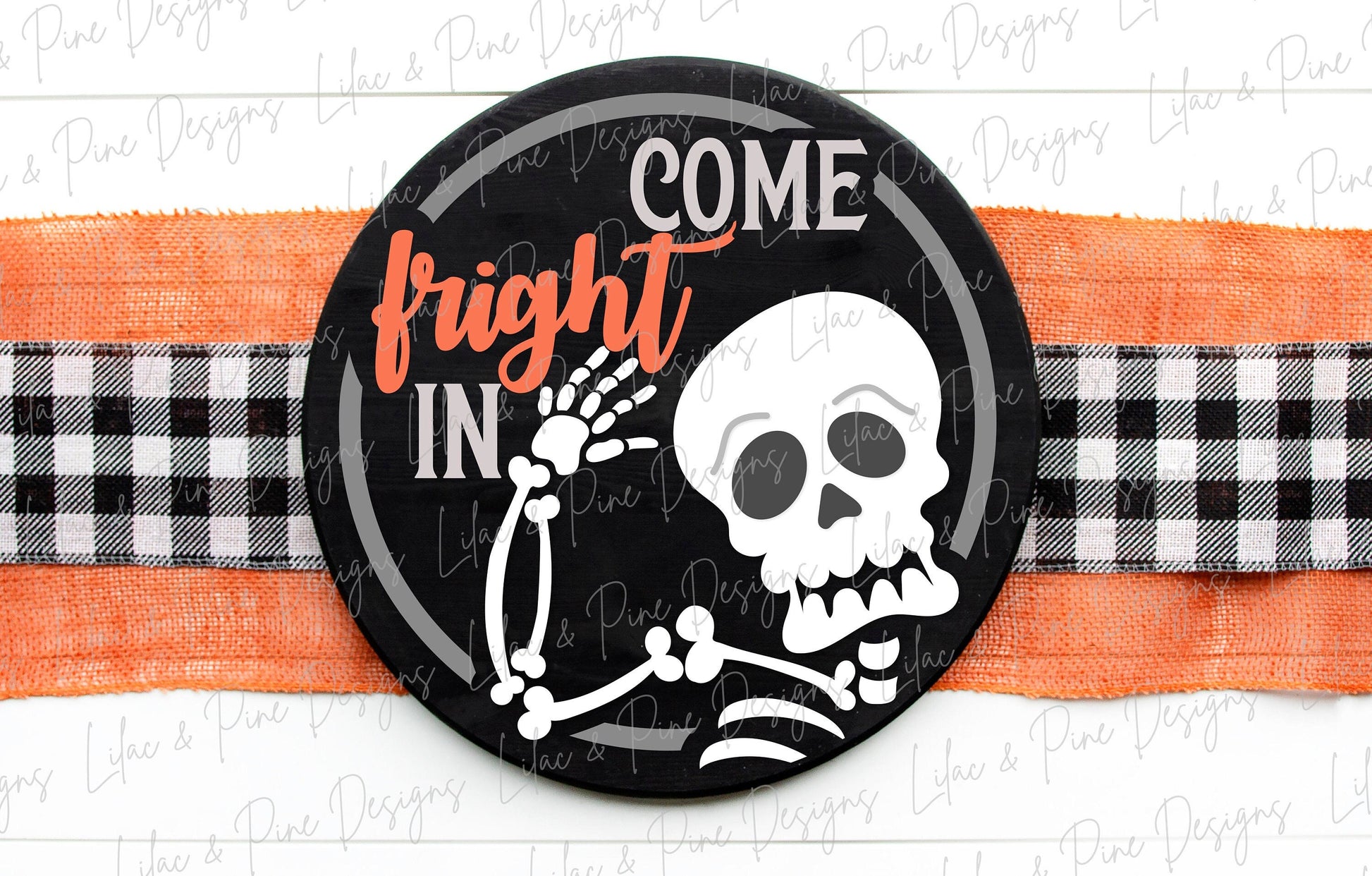 Skeleton sign SVG, Come Fright In SVG, Halloween door hanger SVG, Skeleton welcome sign svg, Halloween decor, Glowforge Svg, laser cut file