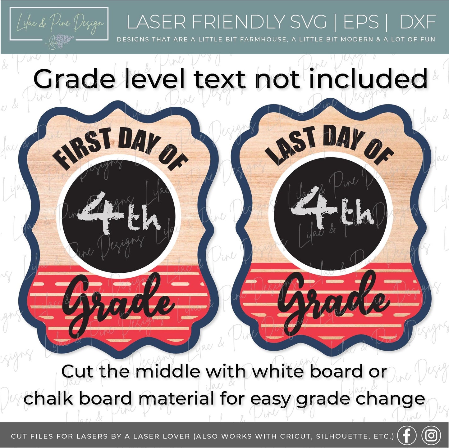Reversible back to school sign SVG, first day of school svg, last day of school SVG, Grade level school sign, Glowforge SVG, laser cut file