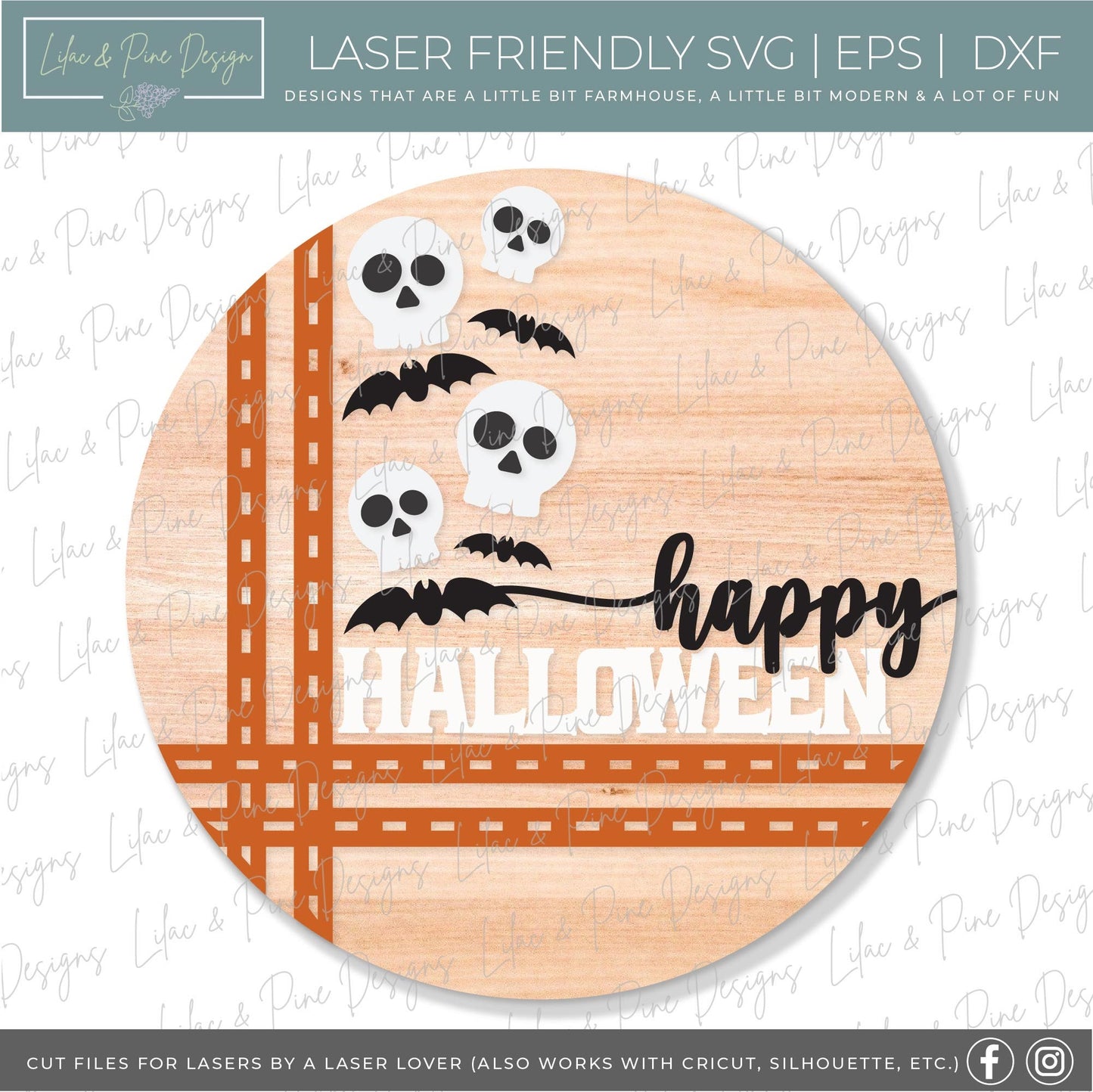 Happy Halloween welcome sign SVG, Skeleton door hanger SVG, Halloween door hanger SVG, bats door hanger svg, Glowforge Svg, laser cut file