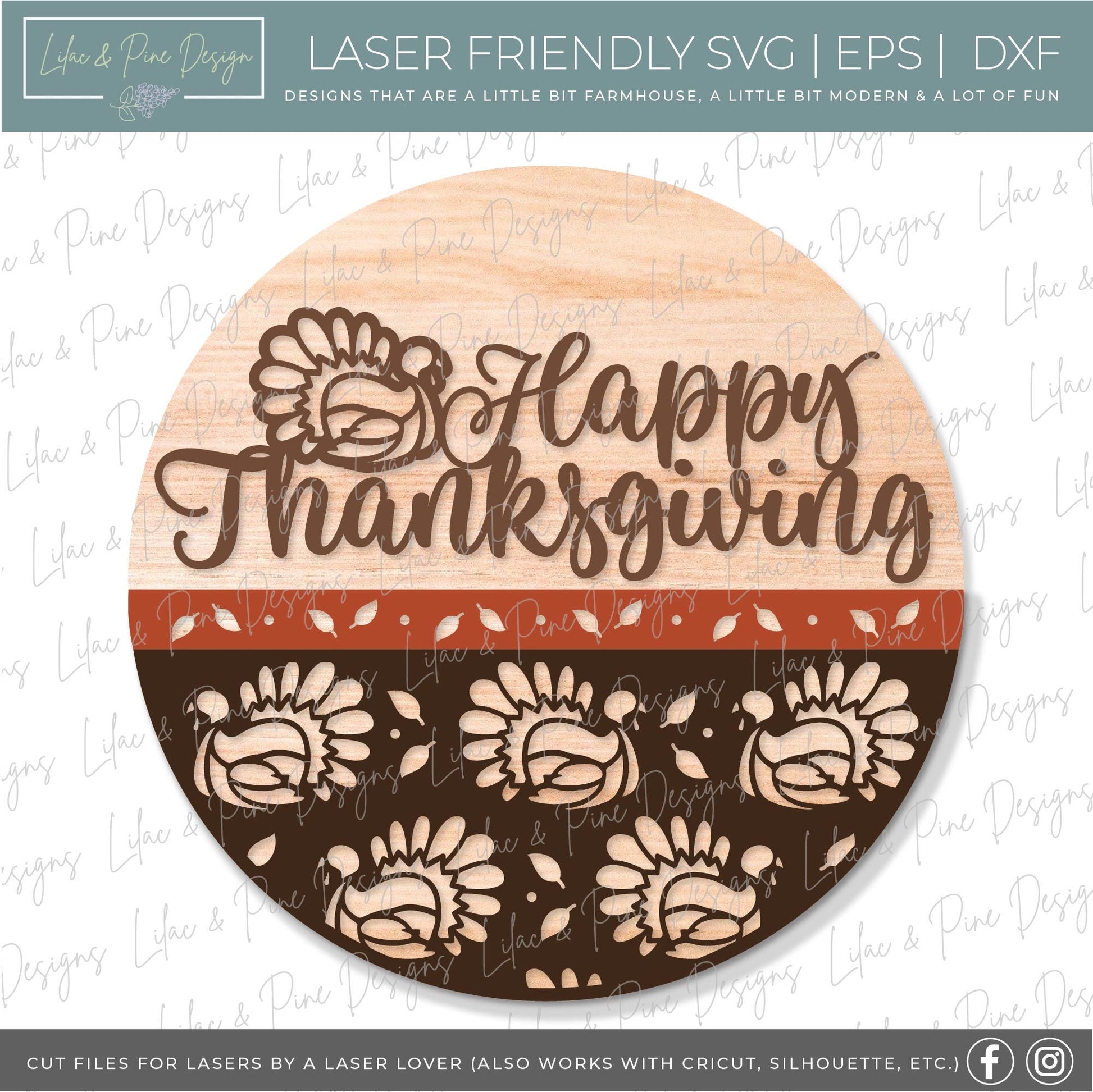 Thanksgiving door hanger SVG, Happy Thanksgiving sign SVG, Turkey welcome sign svg, Thanksgiving porch decor, Glowforge SVG, laser cut file