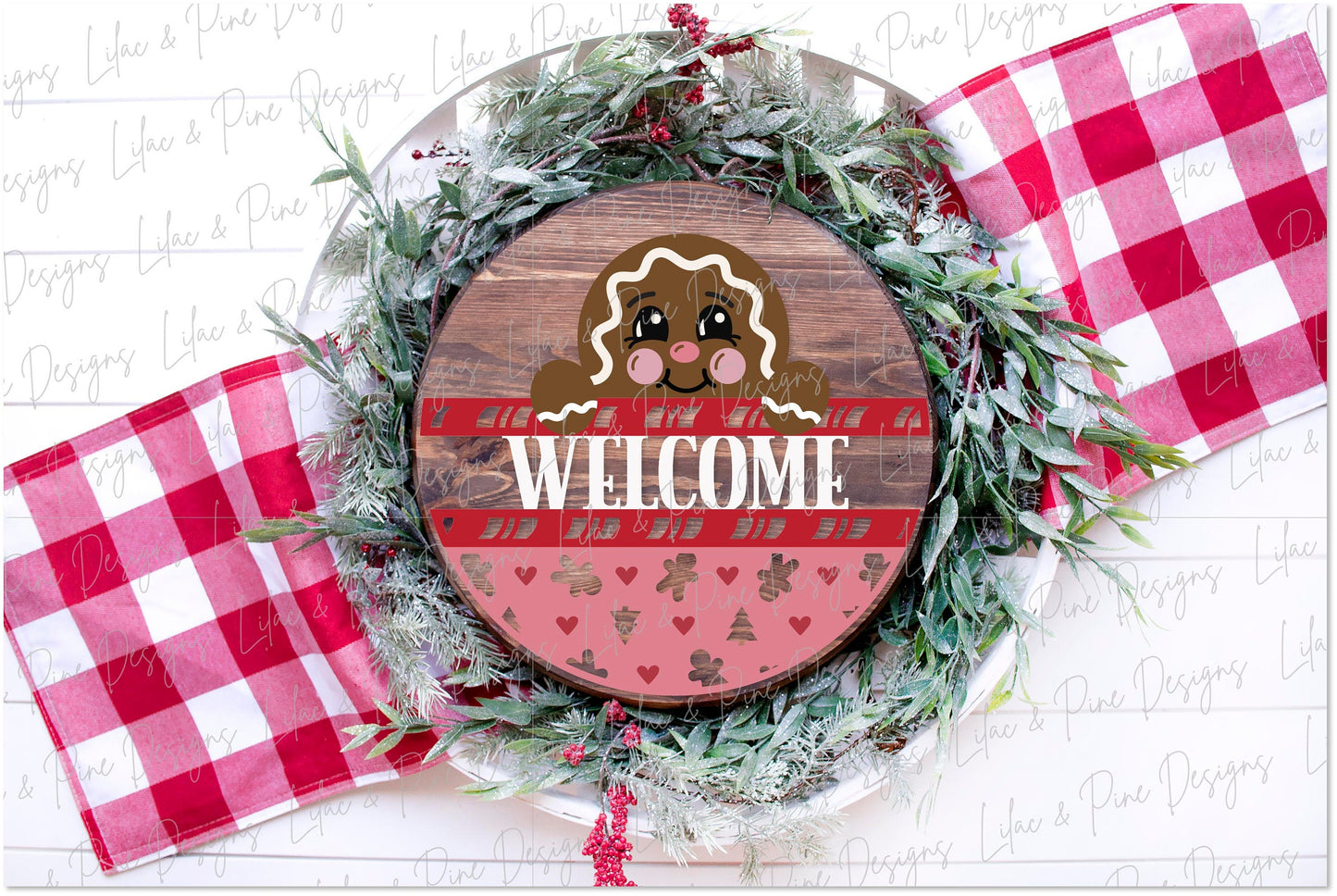 Gingerbread welcome sign SVG, Christmas door hanger SVG, Holiday welcome sign svg, Christmas sign svg, Glowforge SVG, laser cut file