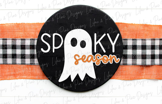 Spooky season sign SVG, Halloween door hanger SVG, Ghost welcome sign svg, Halloween sign svg, kids DIY kit, Glowforge Svg, laser cut file