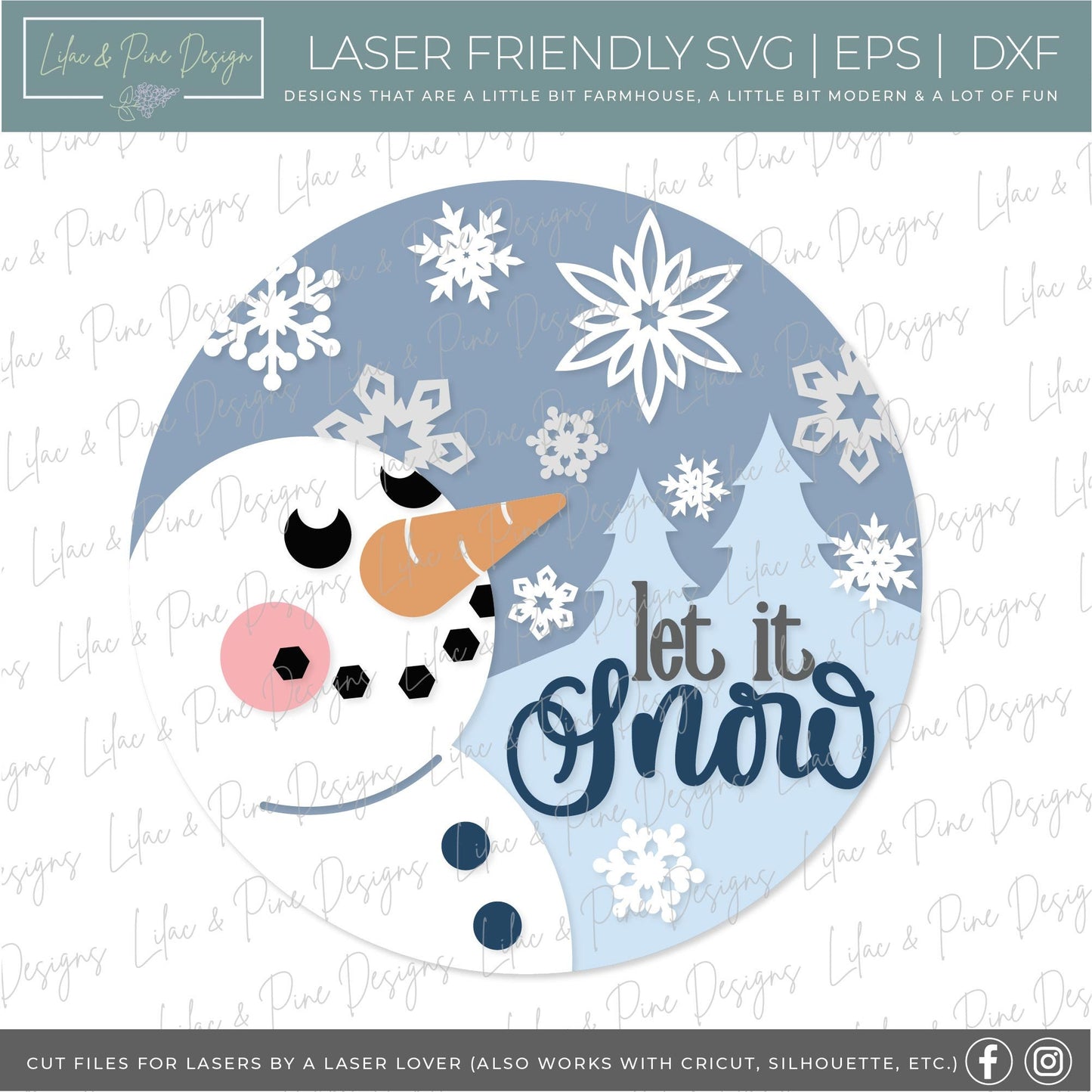Let it snow sign SVG, Snowman welcome sign SVG, Christmas door hanger SVG, Winter welcome sign svg, Glowforge Svg, laser cut file