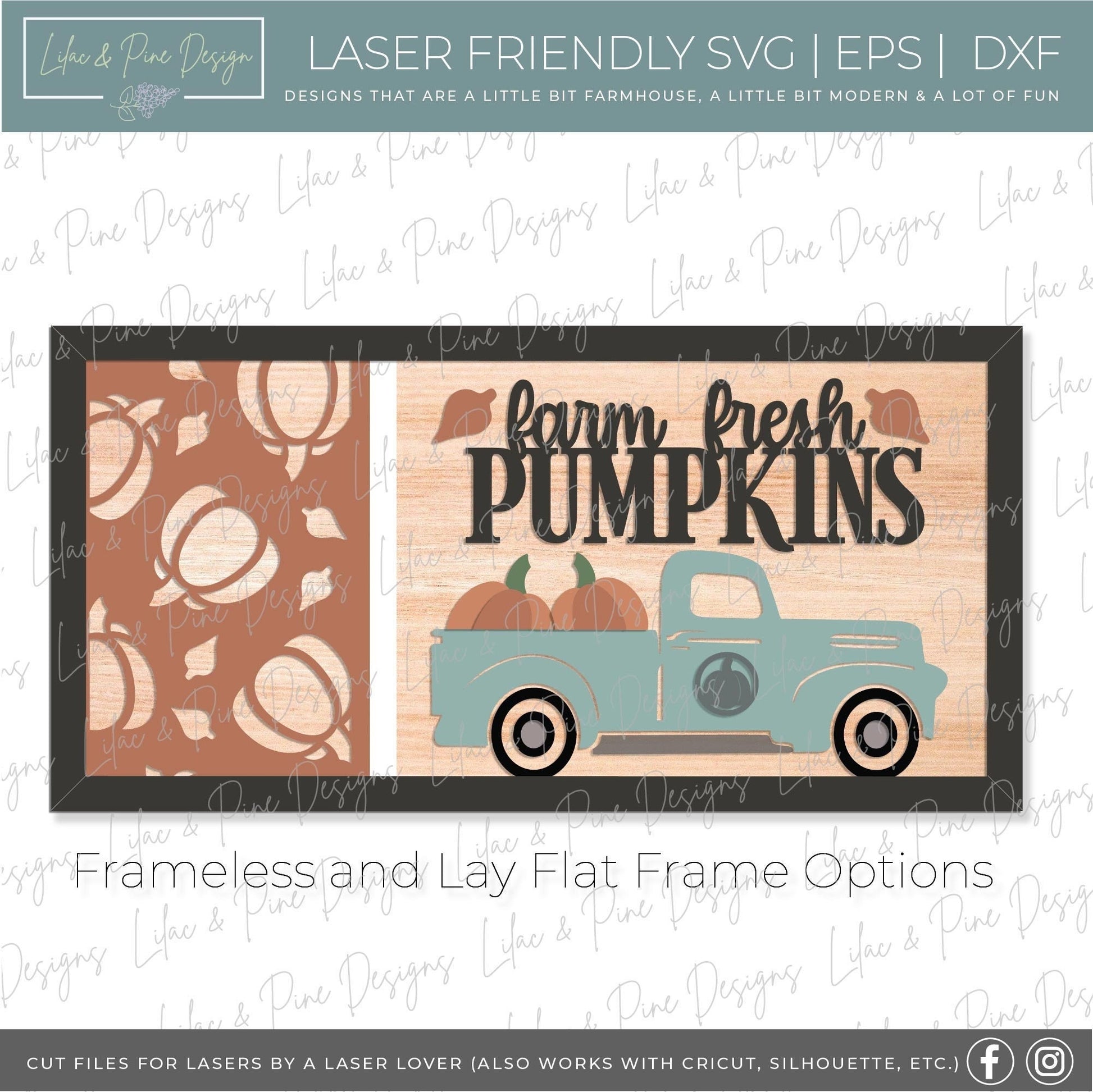 Farm Fresh Pumpkins sign SVG, pumpkin fall sign SVG, autumn decor svg, fall decor svg, fall antique truck svg, Glowforge SVG, laser cut file