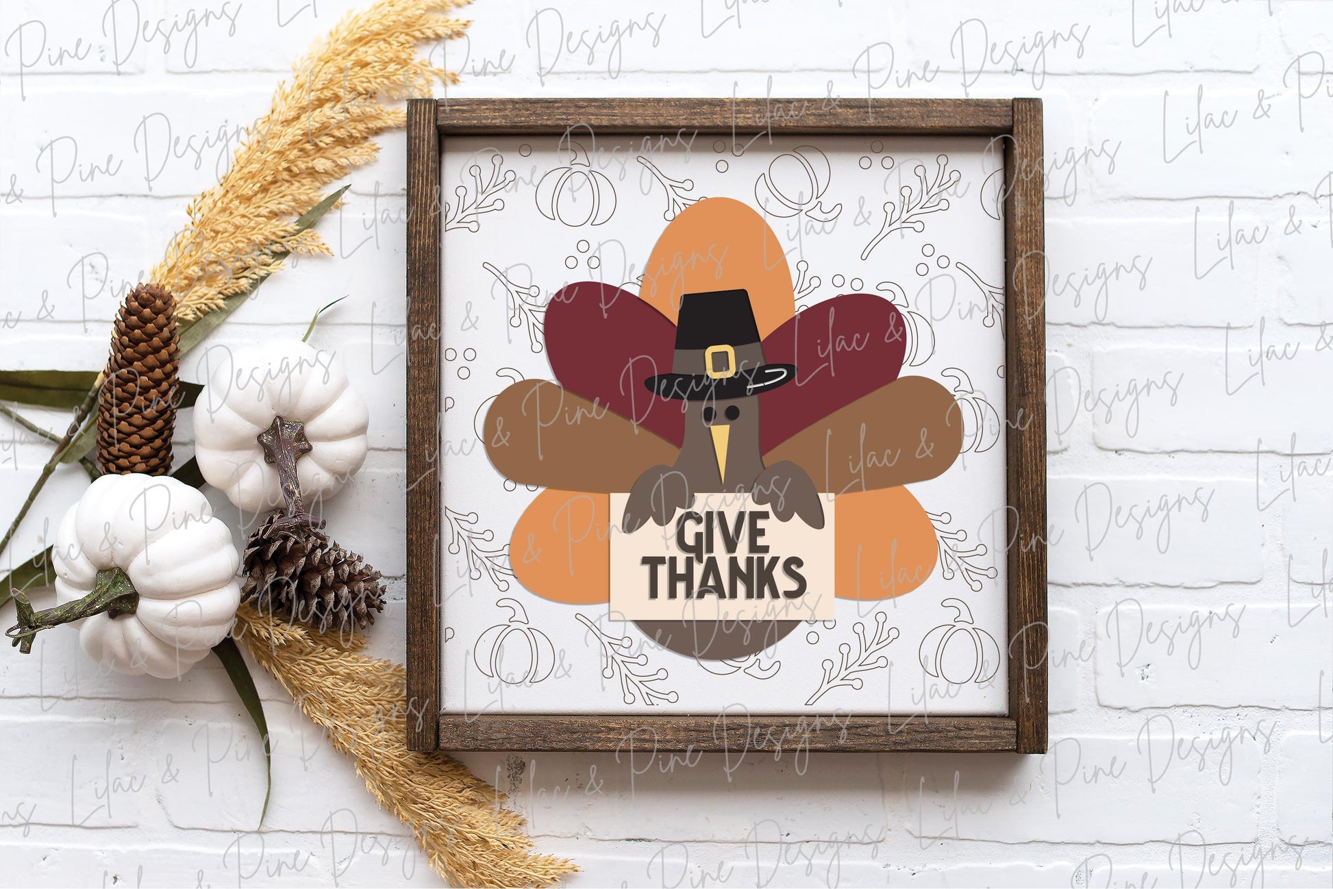 Give Thanks sign SVG, fall sign SVG, turkey sign svg, Thanksgiving sign, fall decor, fall farmhouse svg, Glowforge SVG, laser cut file