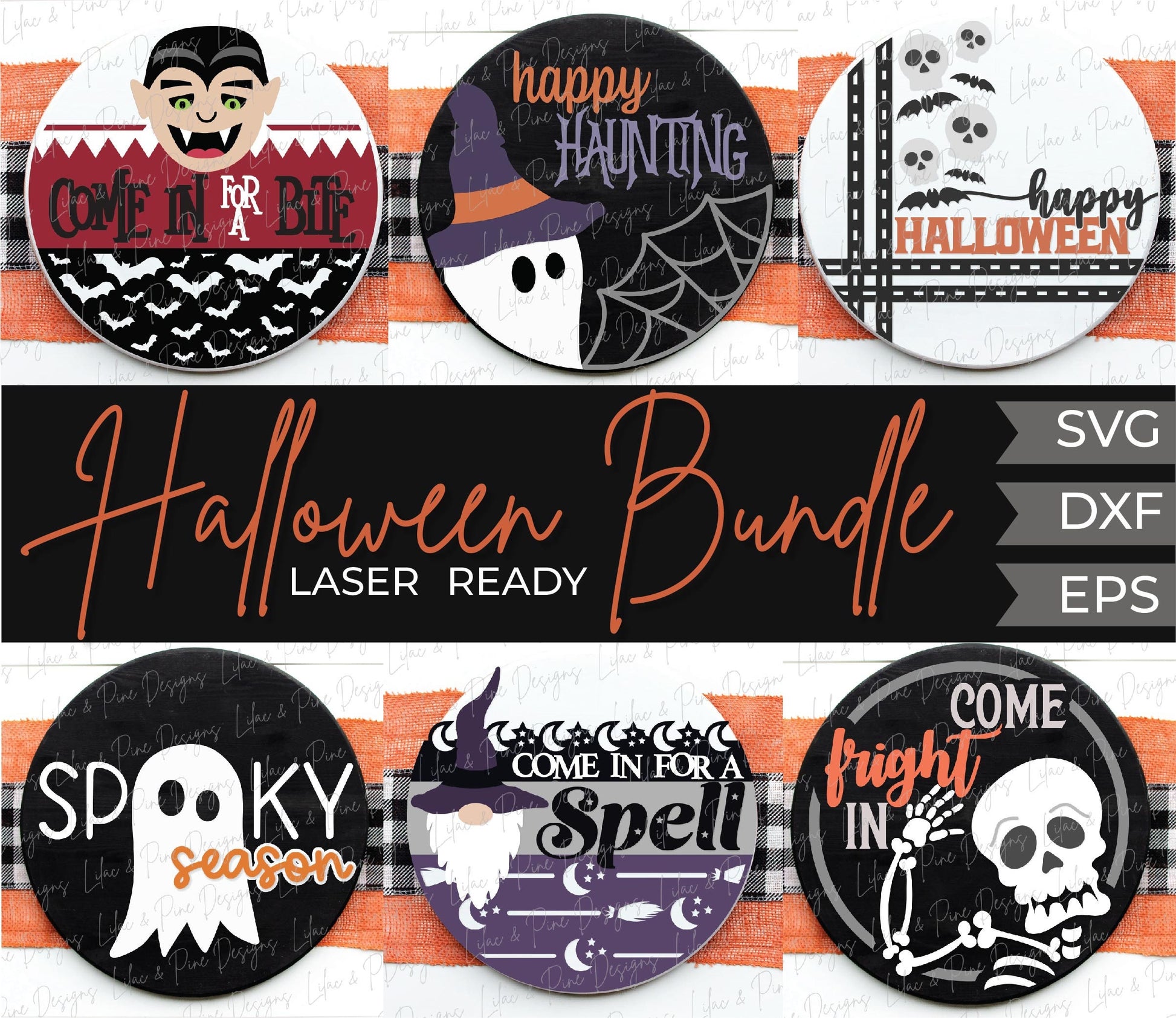 Halloween welcome sign bundle svg, Halloween door hanger SVG, spooky season sign SVG, skeleton svg, Happy Halloween svg, Glowforge laser SVG