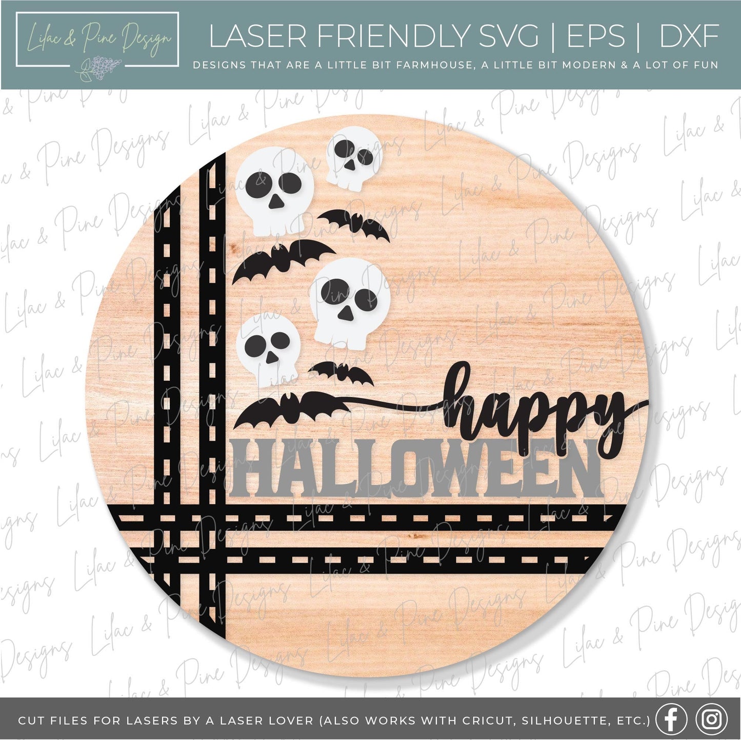 Happy Halloween welcome sign SVG, Skeleton door hanger SVG, Halloween door hanger SVG, bats door hanger svg, Glowforge Svg, laser cut file