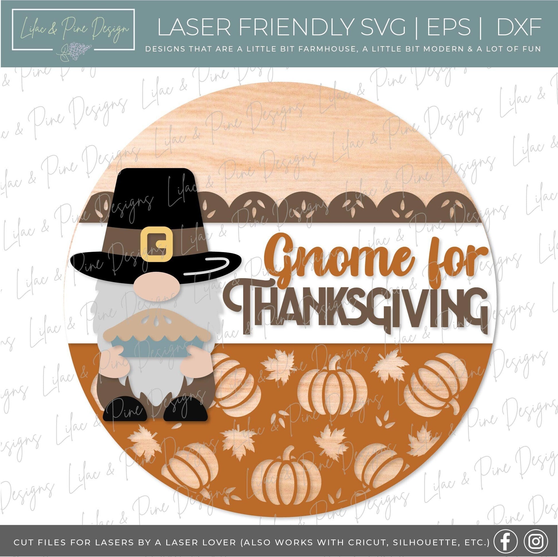 Thanksgiving door hanger SVG, Fall Gnome sign SVG, Thanksgiving welcome sign svg, Fall decor, Fall sign svg, Glowforge SVG, laser cut file