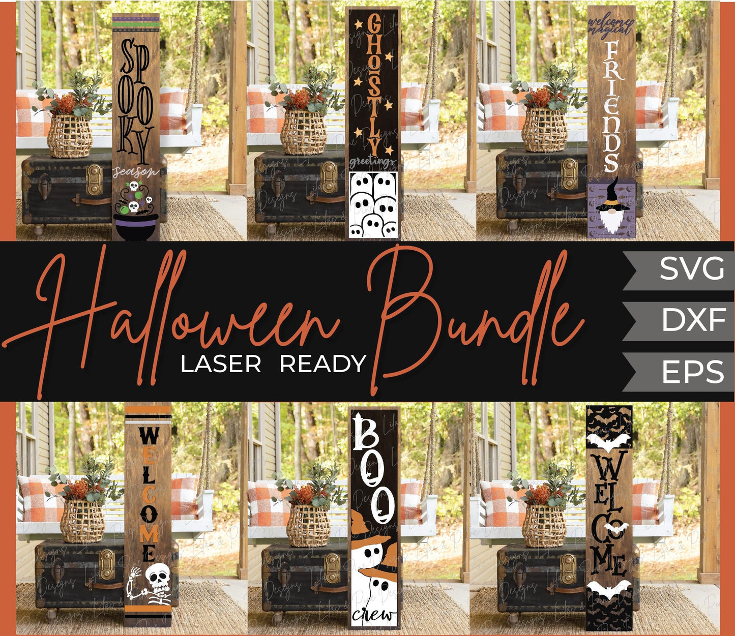Halloween SVG bundle, Halloween sign SVG, welcome sign SVG, Halloween decor svg, ghost svg, bats svg, Glowforge svg, laser cut file