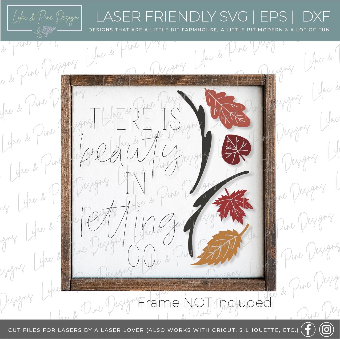 Beauty in letting go sign. Autumn sign svg, fall sign SVG, fall laser svg, fall home decor SVG, Glowforge SVG, laser cut file