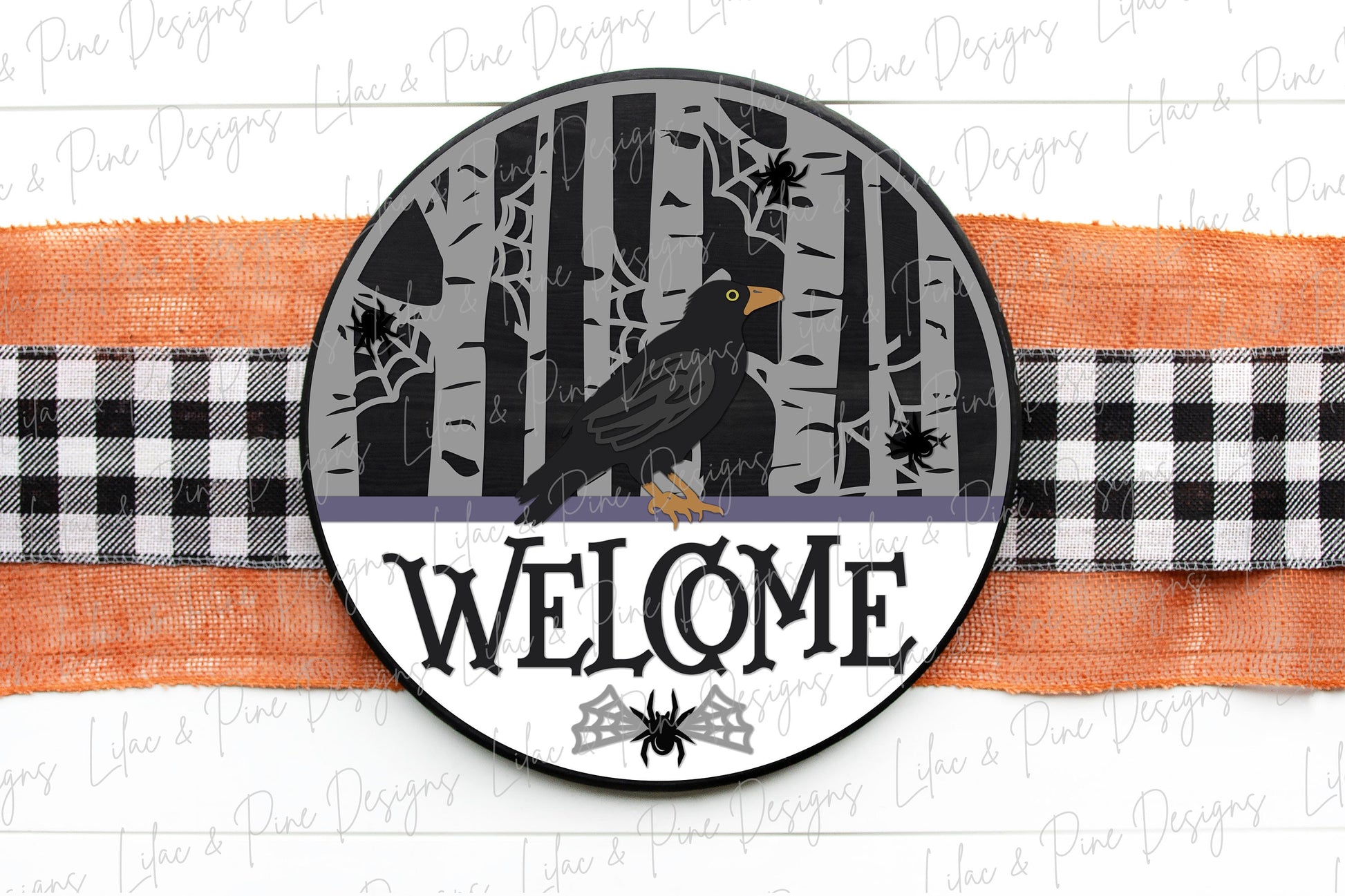 Halloween crow sign, Halloween door hanger SVG, Spooky forest welcome sign SVG, Halloween decor, raven svg, Glowforge Svg, laser cut file