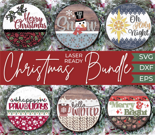 Christmas door hanger bundle, Christmas sign bundle SVG, Christmas laser file, Christmas welcome, snowman SVG, Glowforge Svg, laser cut file