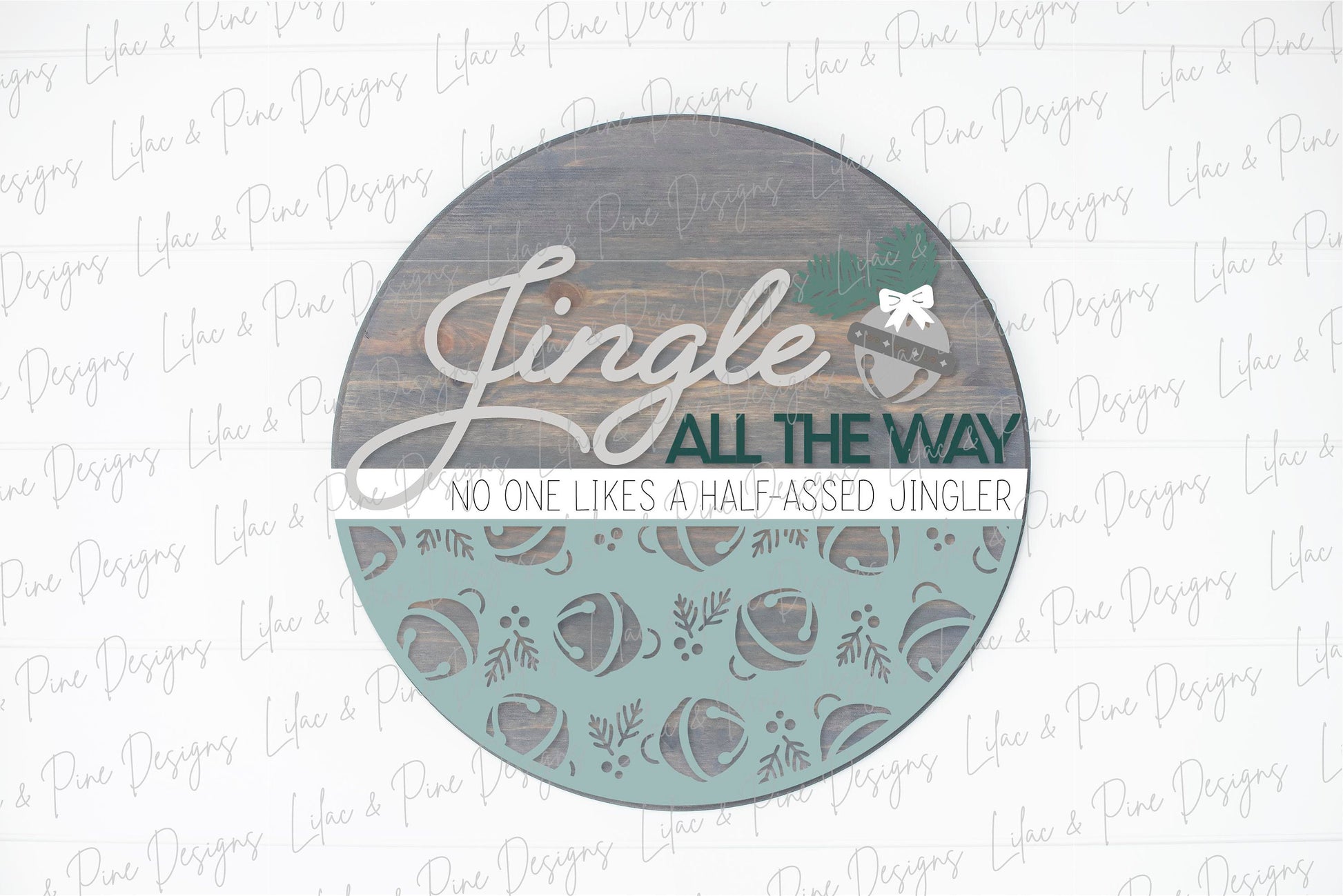 Jingle All the Way sign SVG, Christmas welcome sign SVG, Christmas door hanger SVG, Funny Christmas sign, Glowforge Svg, laser cut file