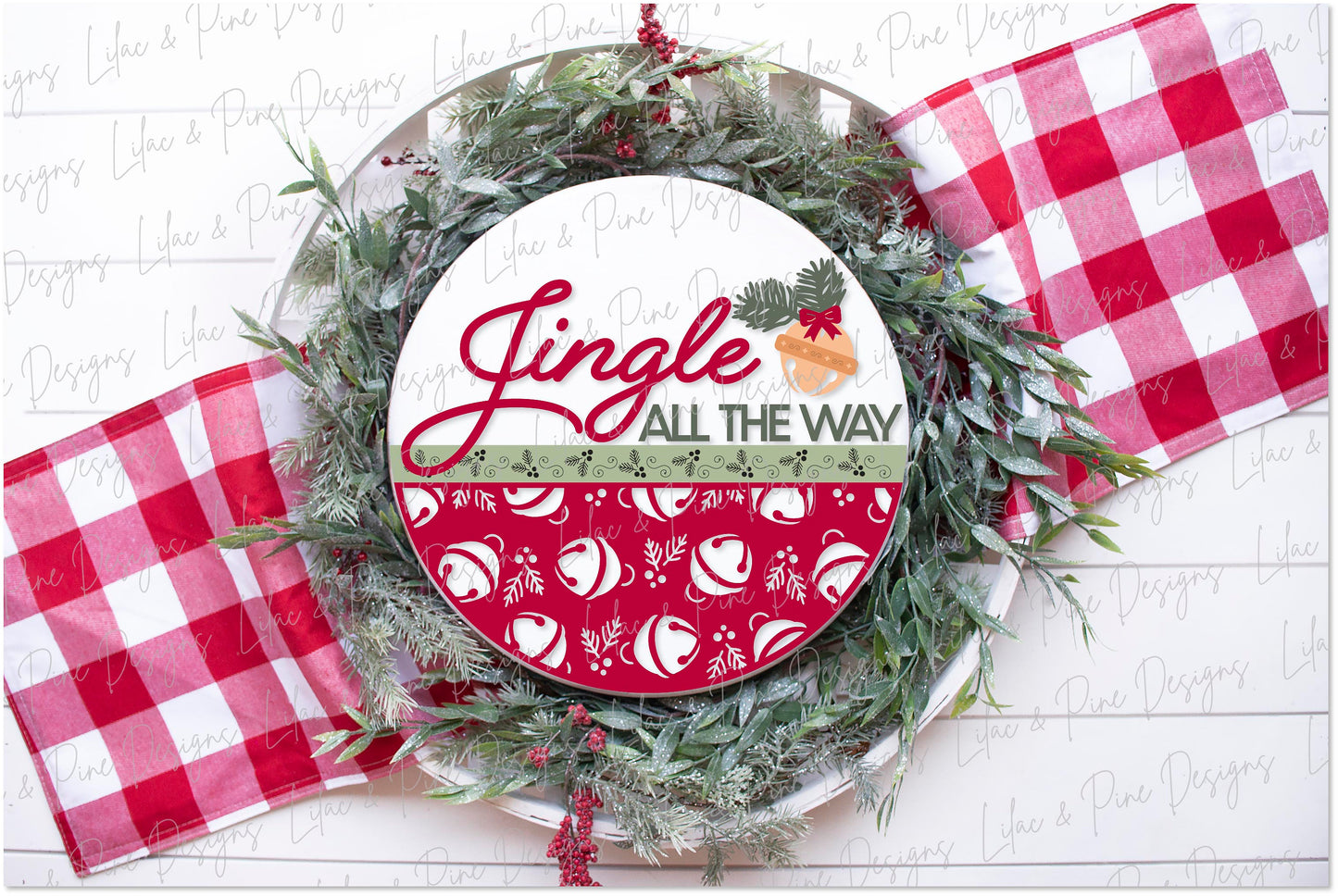Jingle All the Way sign SVG, Christmas welcome sign SVG, Christmas door hanger SVG, Jingle Bells sign svg, Glowforge Svg, laser cut file