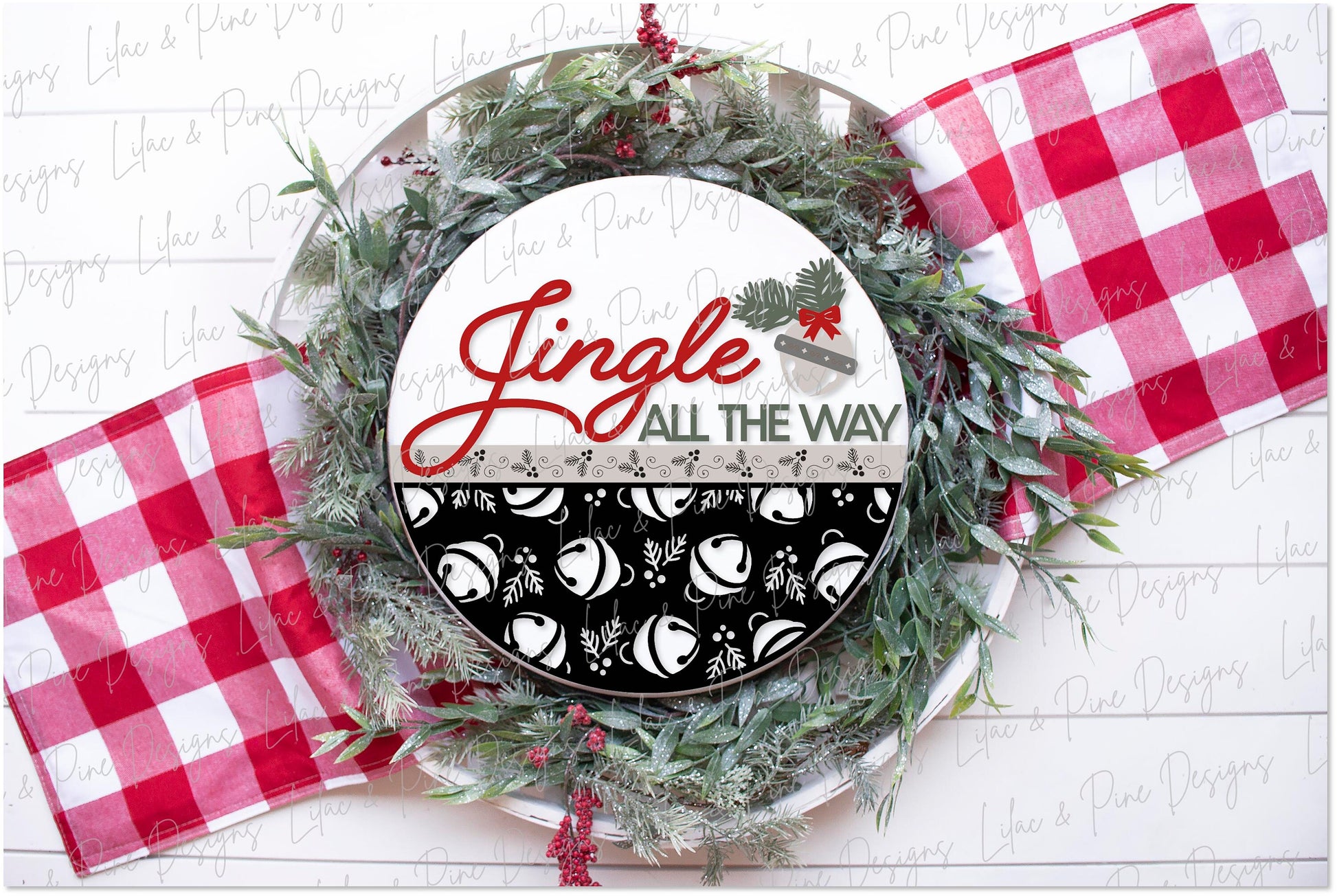 Jingle All the Way sign SVG, Christmas welcome sign SVG, Christmas door hanger SVG, Jingle Bells sign svg, Glowforge Svg, laser cut file