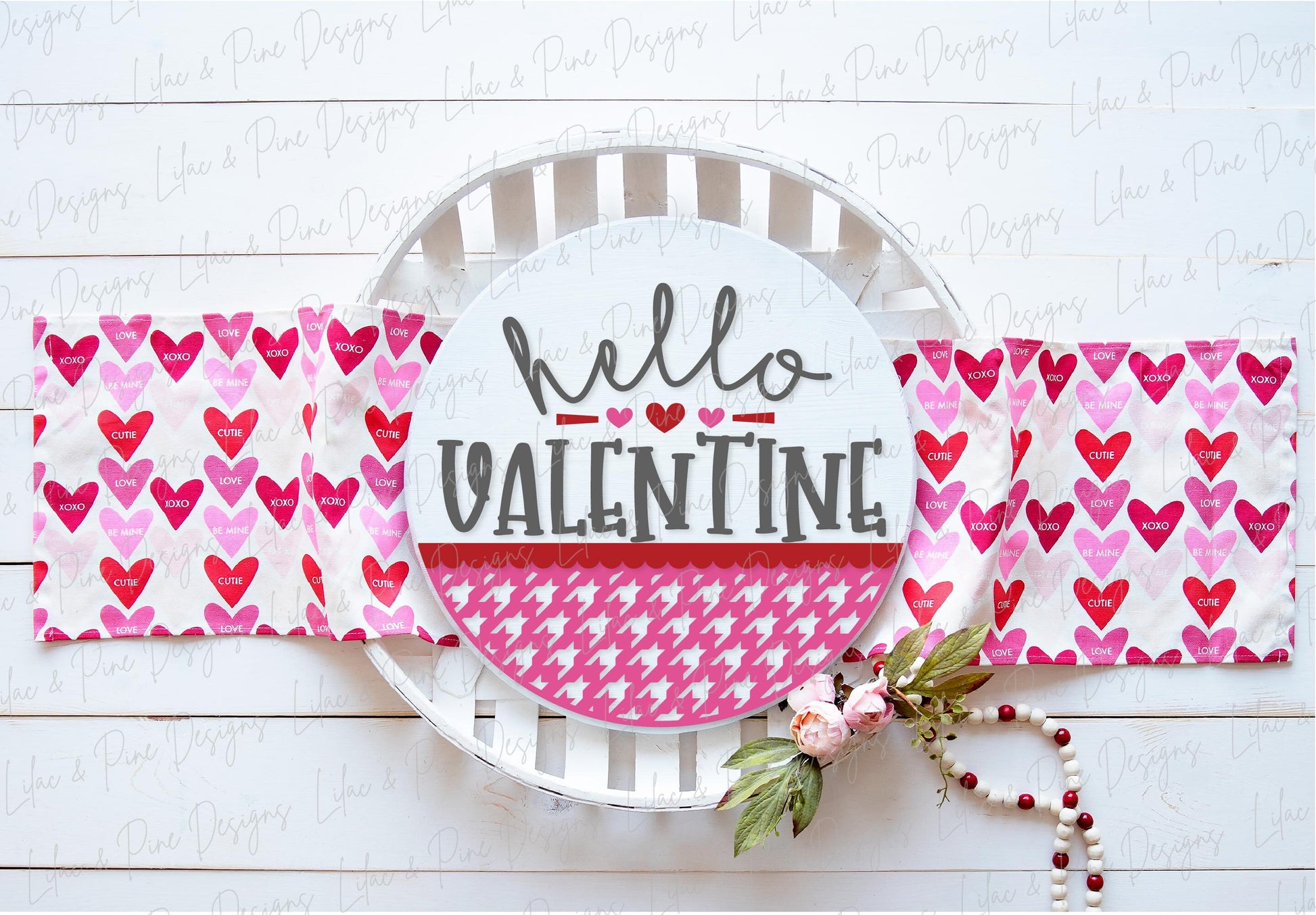 Hello Valentine sign SVG, Valentine door hanger, Valentines Welcome sign SVG, Valentines Day decor, Glowforge SVG, laser cut file