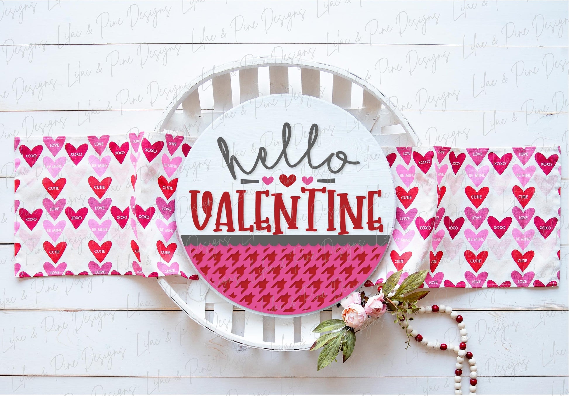 Hello Valentine sign SVG, Valentine door hanger, Valentines Welcome sign SVG, Valentines Day decor, Glowforge SVG, laser cut file