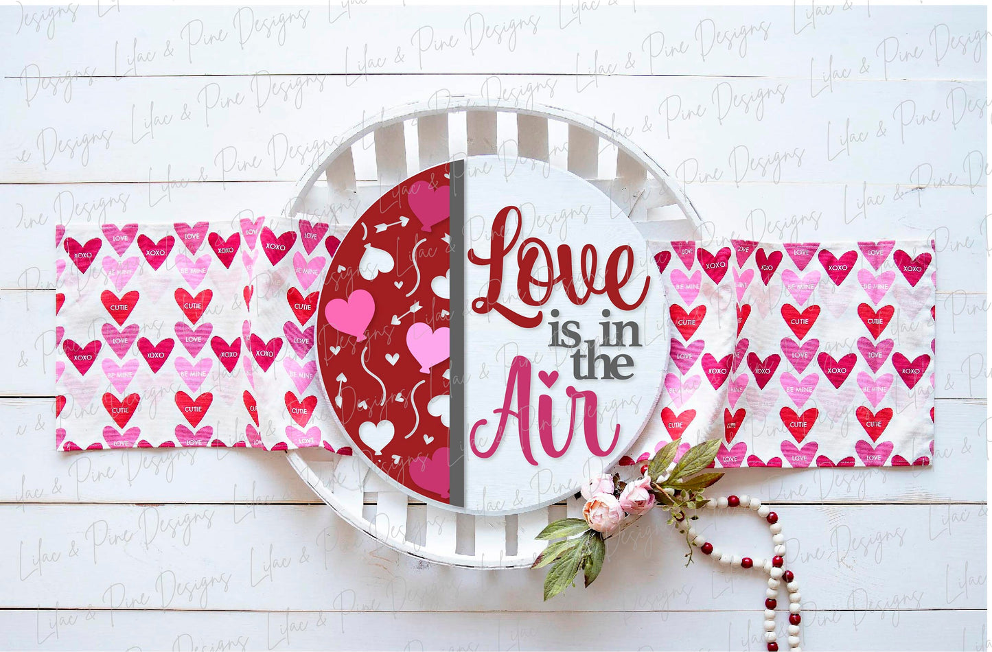 Love is in the air sign SVG, Love door hanger SVG, Valentine Welcome sign, Valentines Day decor svg, Glowforge SVG, laser cut file