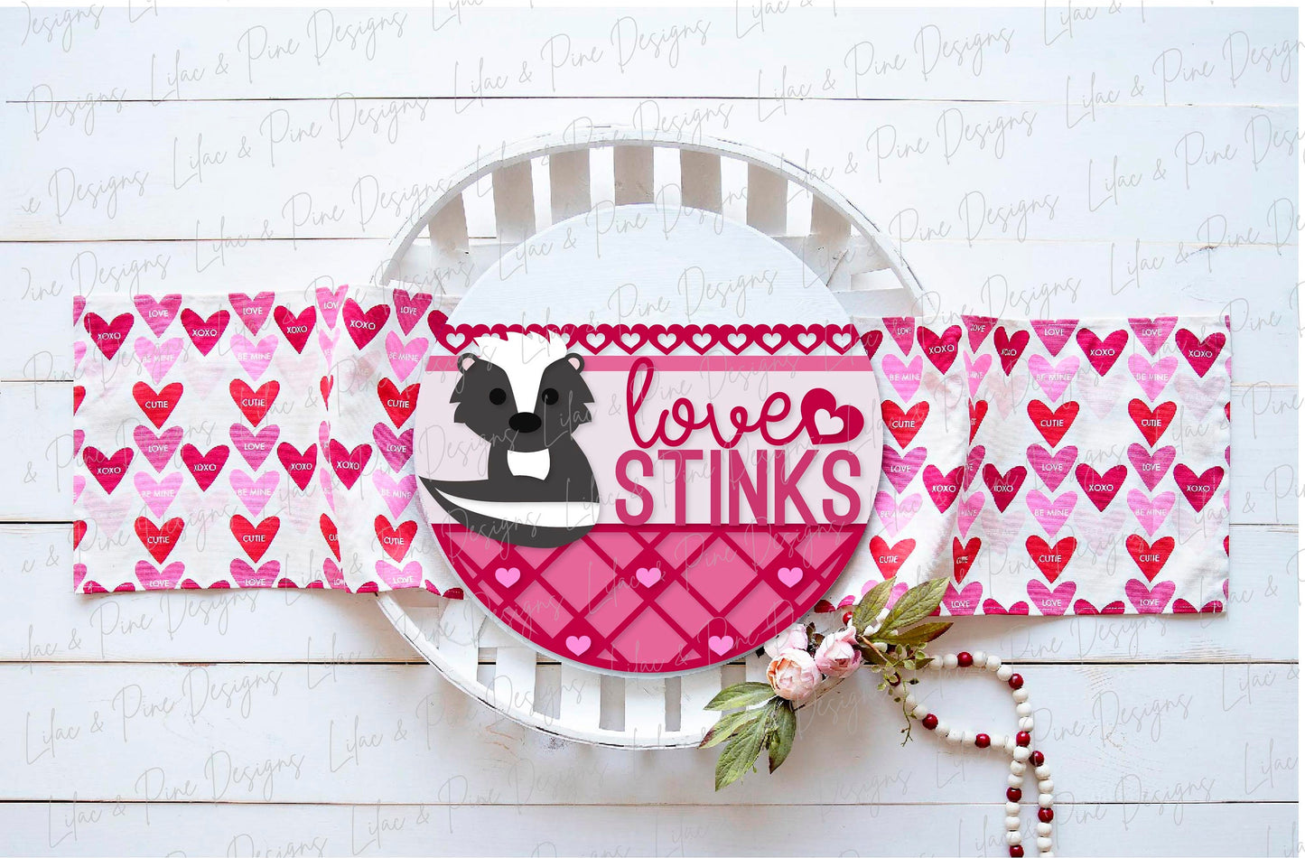 Valentine Welcome sign SVG, Valentine door hanger, Love Stinks SVG, Woodland animal svg, Valentines Day decor, Glowforge SVG, laser cut file