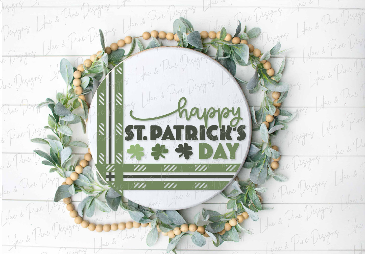 Happy St Patricks Day sign SVG, St Patricks Day door hanger, Shamrock Welcome sign SVG, clover door round svg, Glowforge SVG, laser cut file