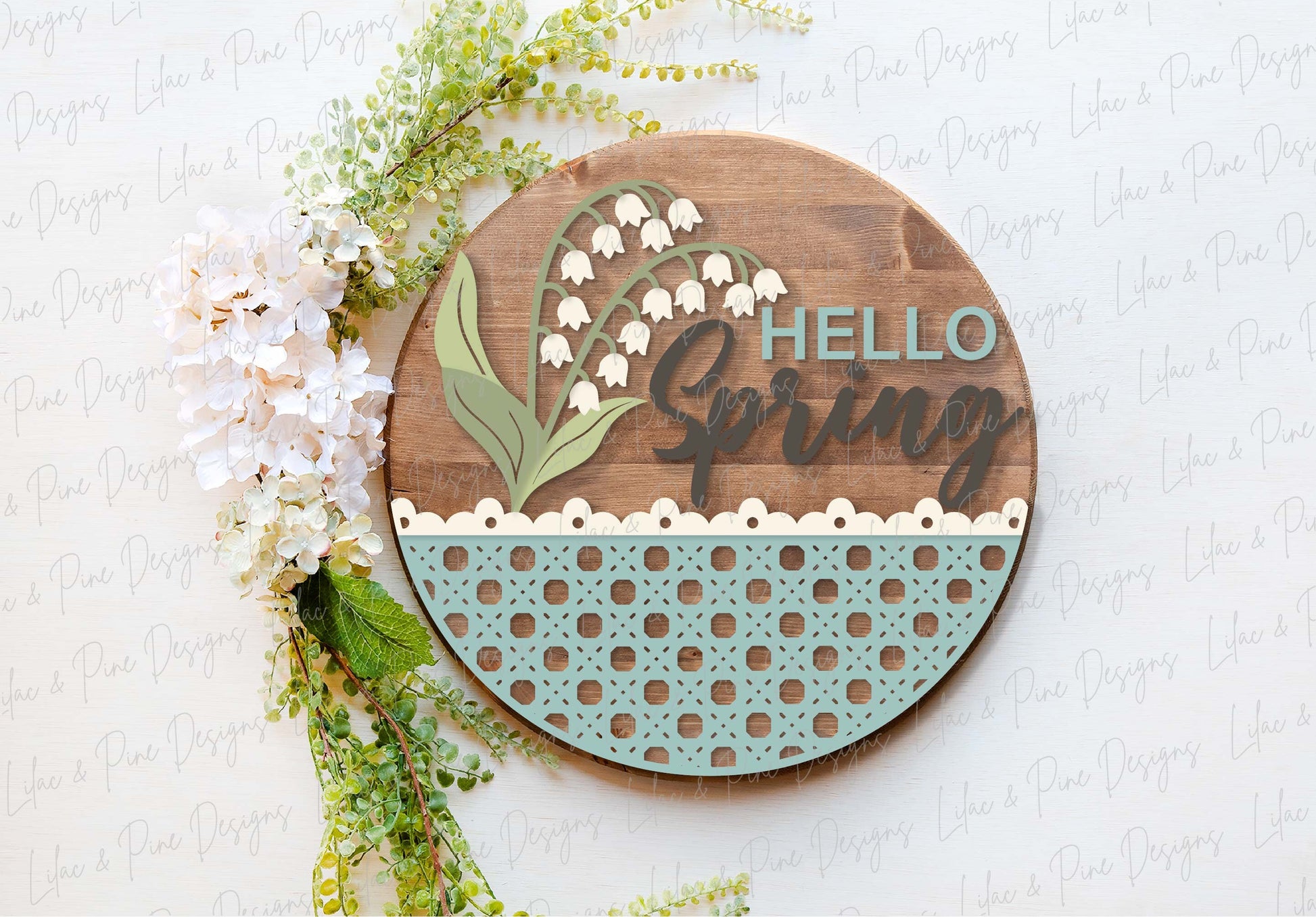 spring welcome sign SVG, hello spring door hanger, floral Welcome sign SVG, spring decor, round door hanger, Glowforge SVG, laser cut file