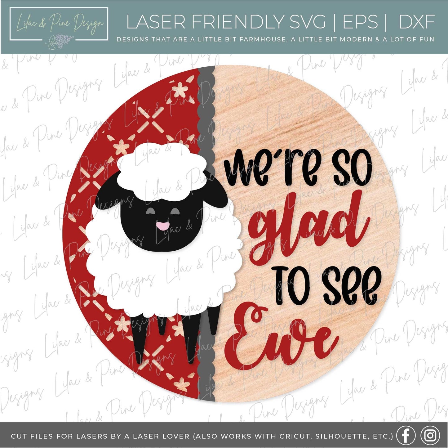 Sheep Welcome sign SVG, Easter lamb door hanger, Farmhouse Welcome sign SVG, Farmhouse decor, Spring wall art, Glowforge SVG, laser cut file