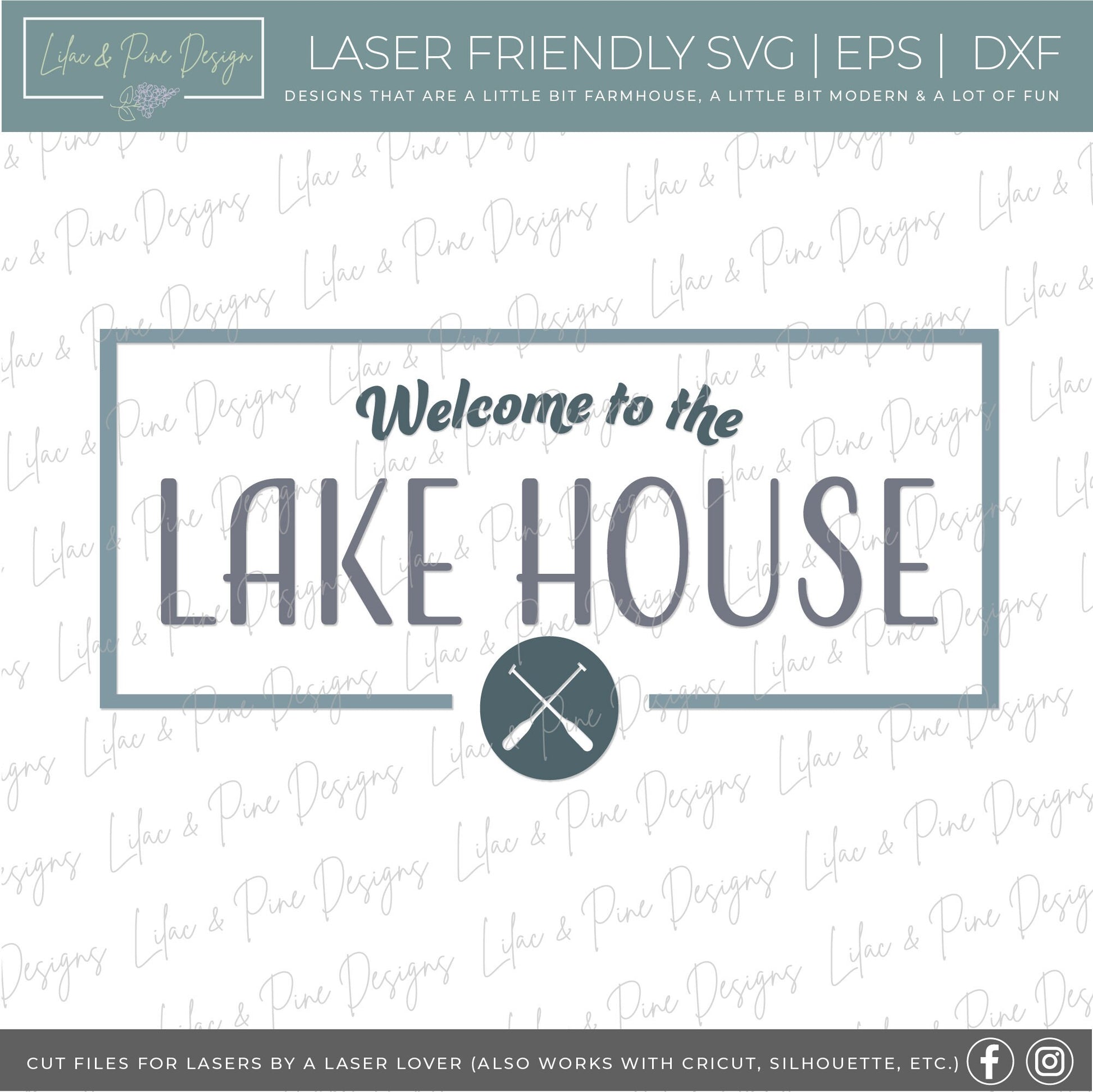 Lake House SVG - Summer SVG - Lake House Decor - Welcome SVG - Anchor svg - Paddle svg - Lake house laser cut file - Cricut cut file