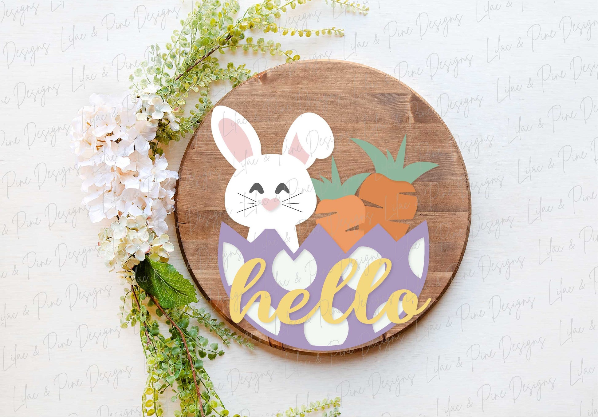 Easter hello sign SVG, Easter bunny door hanger, Easter Welcome sign S –  Lilac and Pine Design