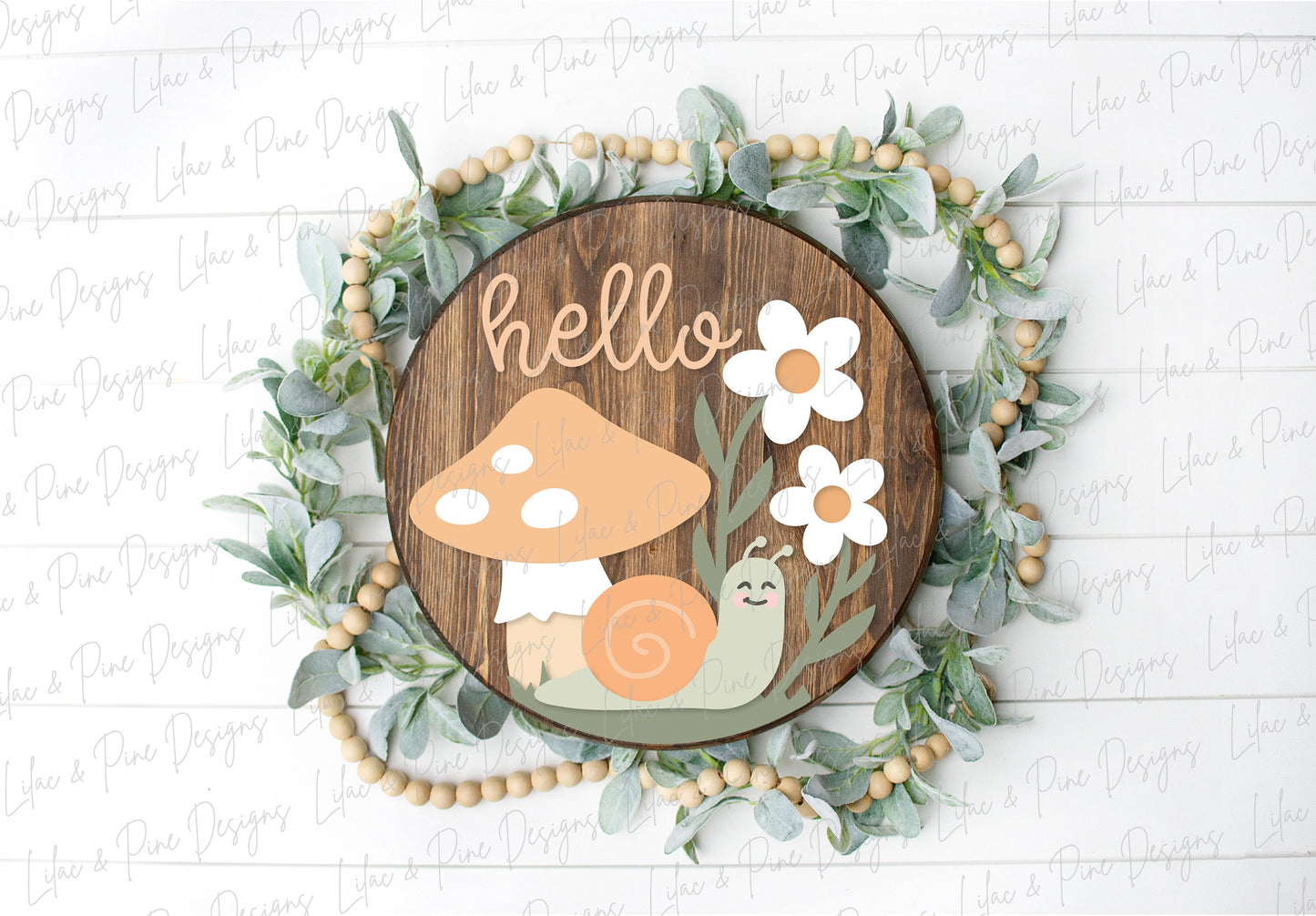 Mushroom hello sign SVG, Mushroom door hanger, Summer Welcome sign SVG,  Spring door hanger, cottagecore svg, Glowforge SVG, laser cut file