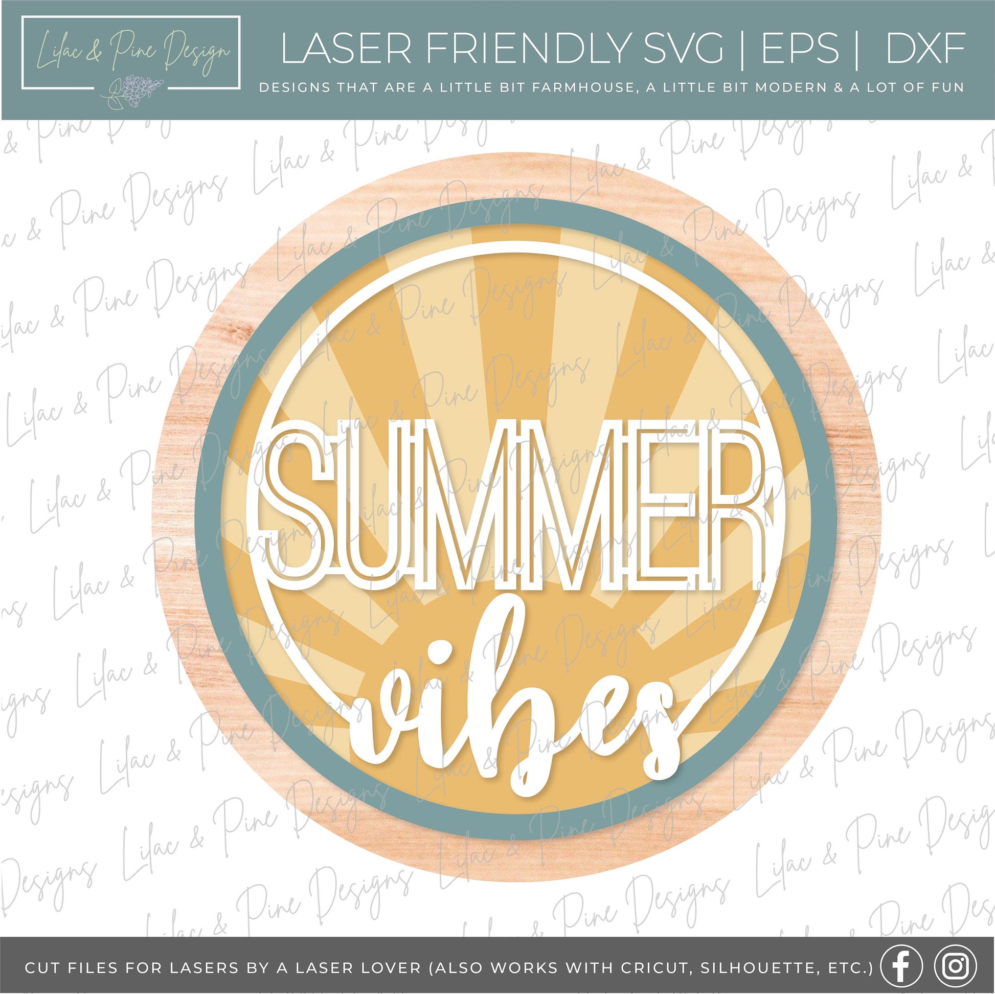 Summer Vibes SVG, Beach sign svg, summer welcome sign SVG, Summer door hanger, Beach svg, summer decor, Glowforge SVG, laser cut file