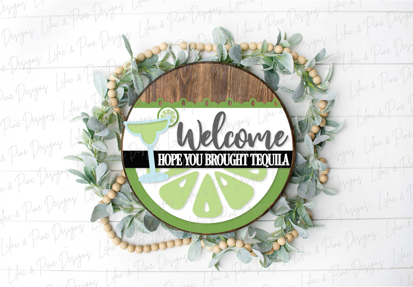Hope you Brought Tequila sign, Margarita welcome sign SVG, Girls Night door hanger svg, Funny round wood sign, Glowforge Svg, laser cut file