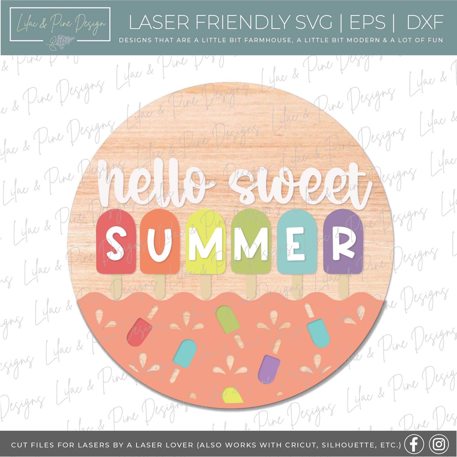 Summer sign bundle, summertime door hanger SVG, lemonade welcome sign SVG, smore porch sign, hello summer svg, glowforge svg, laser cut file