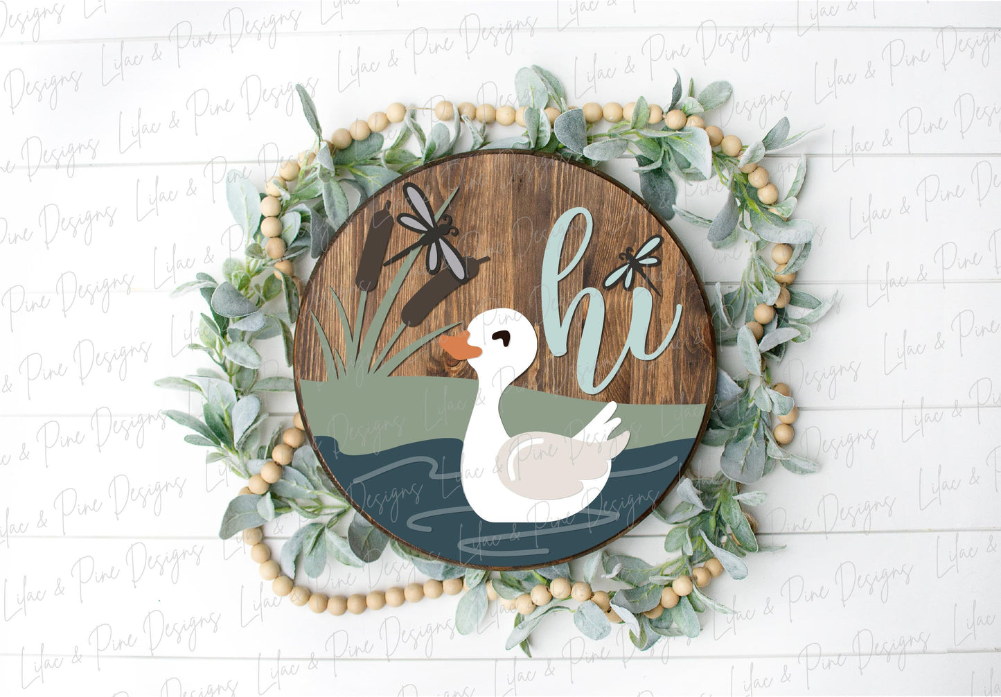 Duck Pond sign, Duck welcome sign SVG, Dragonfly door hanger svg, cabin round sign, summer hello sign, Glowforge Svg, laser cut file