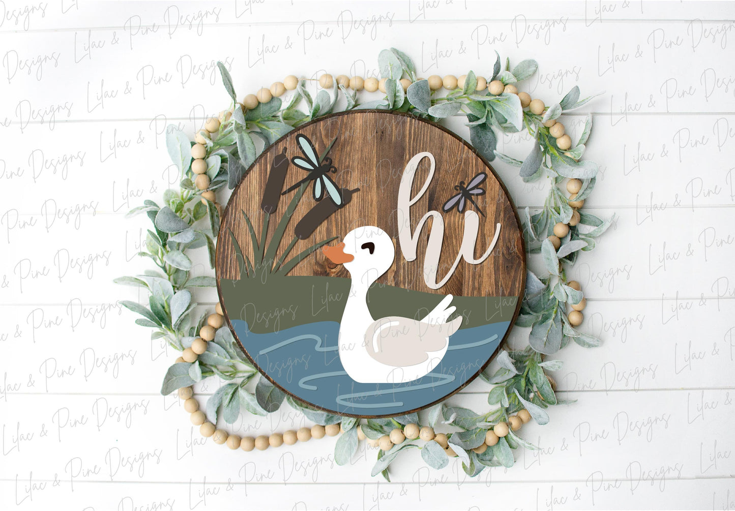 Duck Pond sign, Duck welcome sign SVG, Dragonfly door hanger svg, cabin round sign, summer hello sign, Glowforge Svg, laser cut file