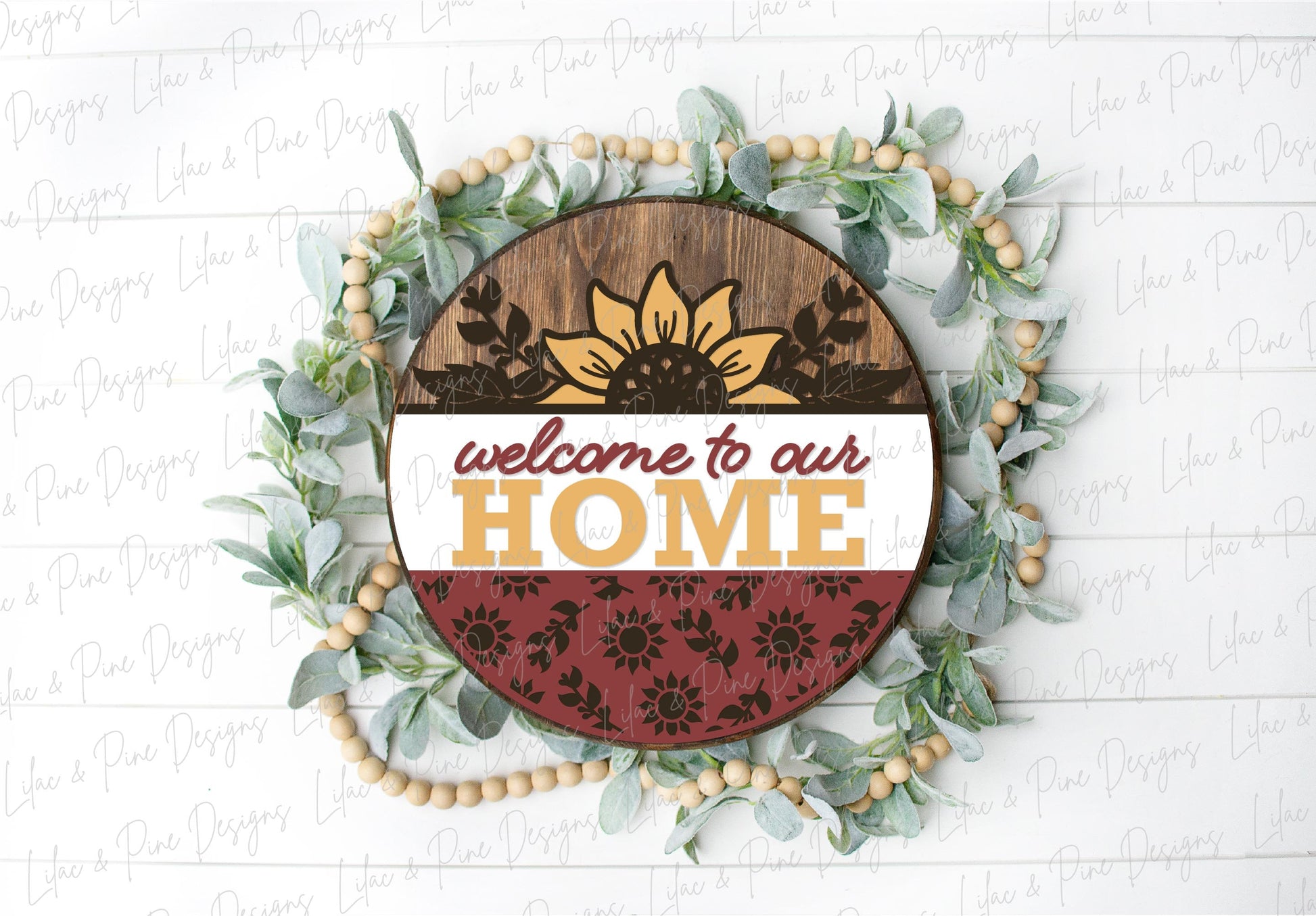 Sunflower door hanger SVG, Fall floral welcome sign, sunflower welcome SVG, welcome home sign, fall decor, Glowforge SVG, laser cut file